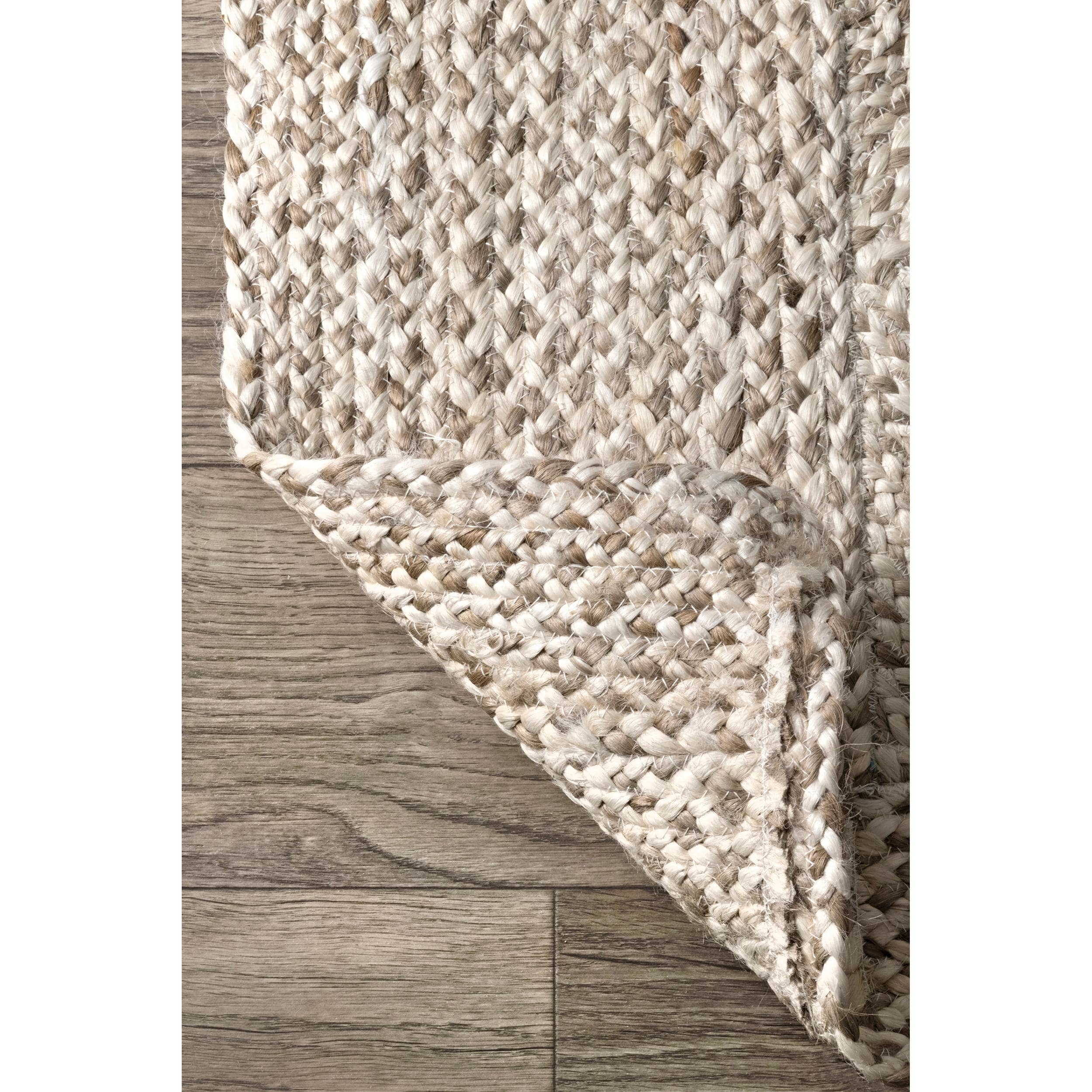 Handmade Natural Jute Trellis Braided Rectangular Area Rug 10' x 14'