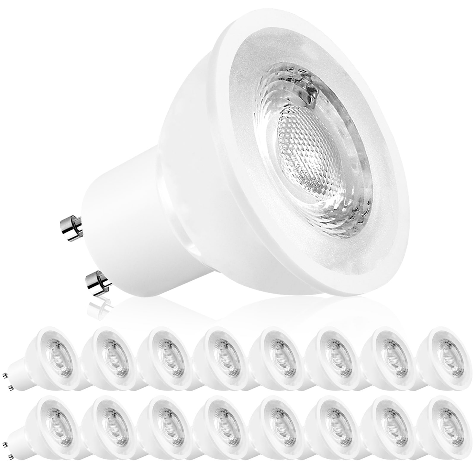 Luxrite 50-Watt EQ LED Mr16 Cool White Gu10 Pin Base Dimmable Spotlight Light Bulb (16-Pack) in the Spot & Flood LED Bulbs department Lowes.com