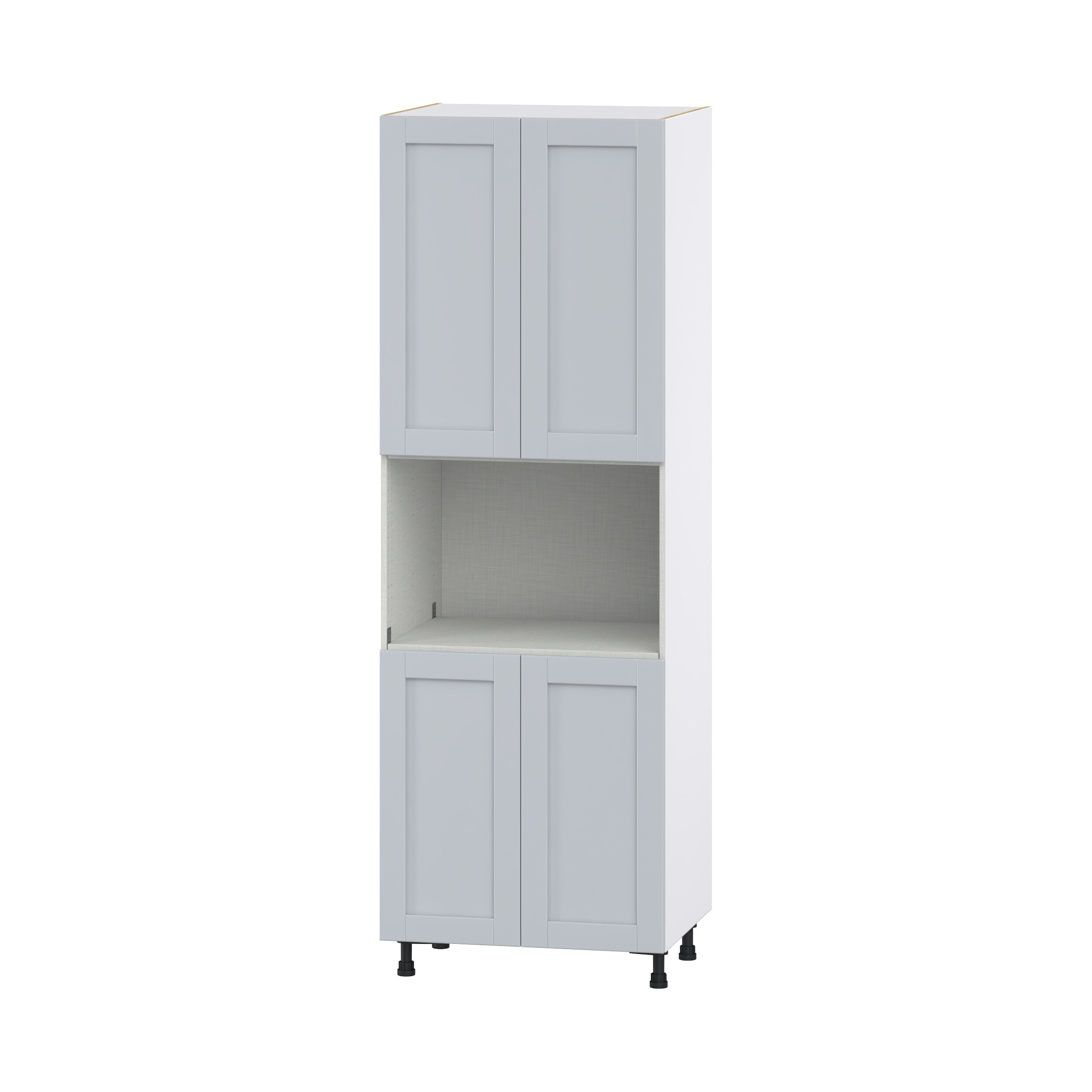Hugo&Borg DSTM3089.5-CH Charlesberg 30-in W x 89.5-in H x 24-in D Light Gray Microwave Pantry Fully assembled Cabinet (Flat Panel Shaker)