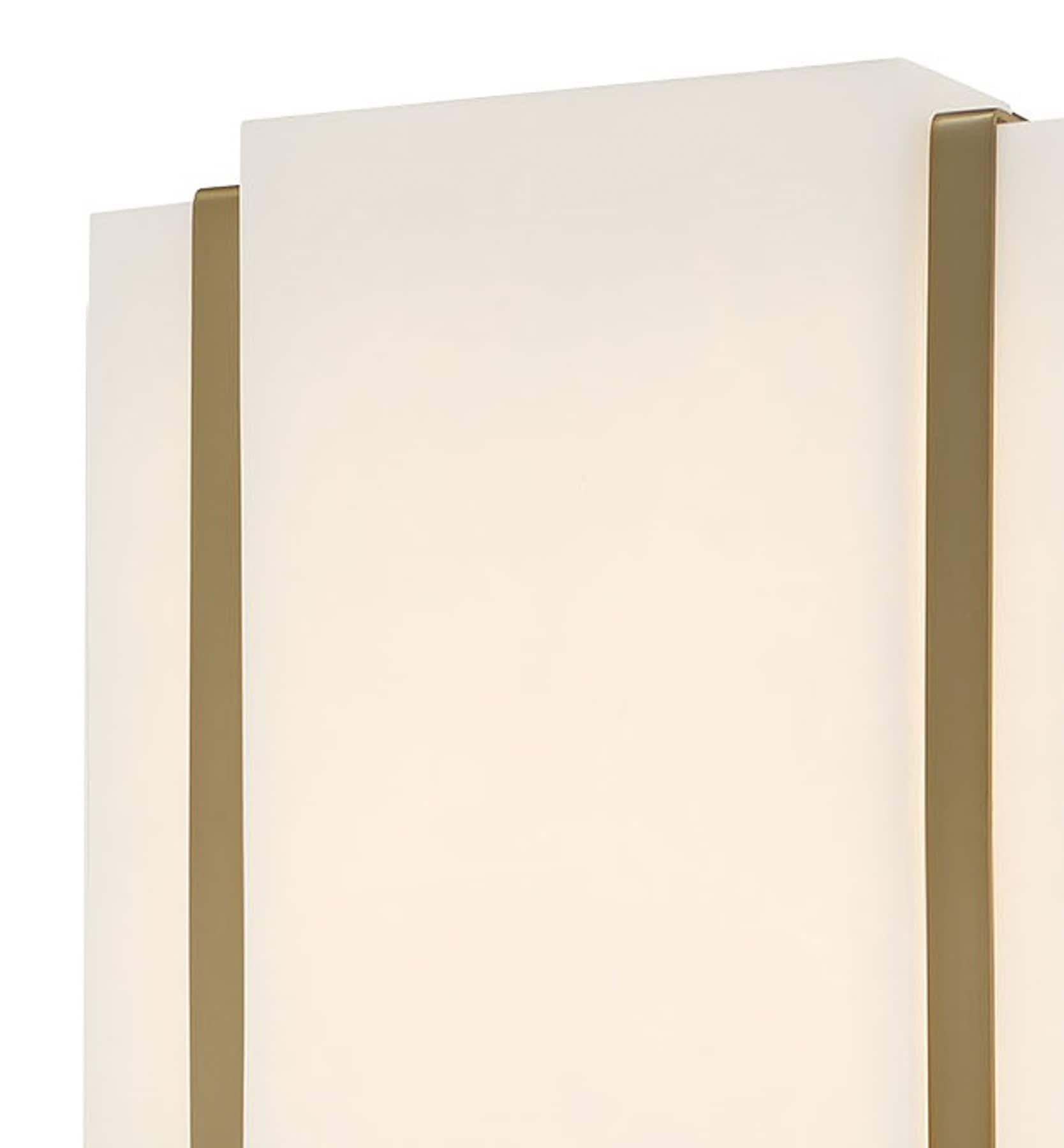 Soft Brass Dimmable LED Wall Sconce with White Faux Alabaster Shade
