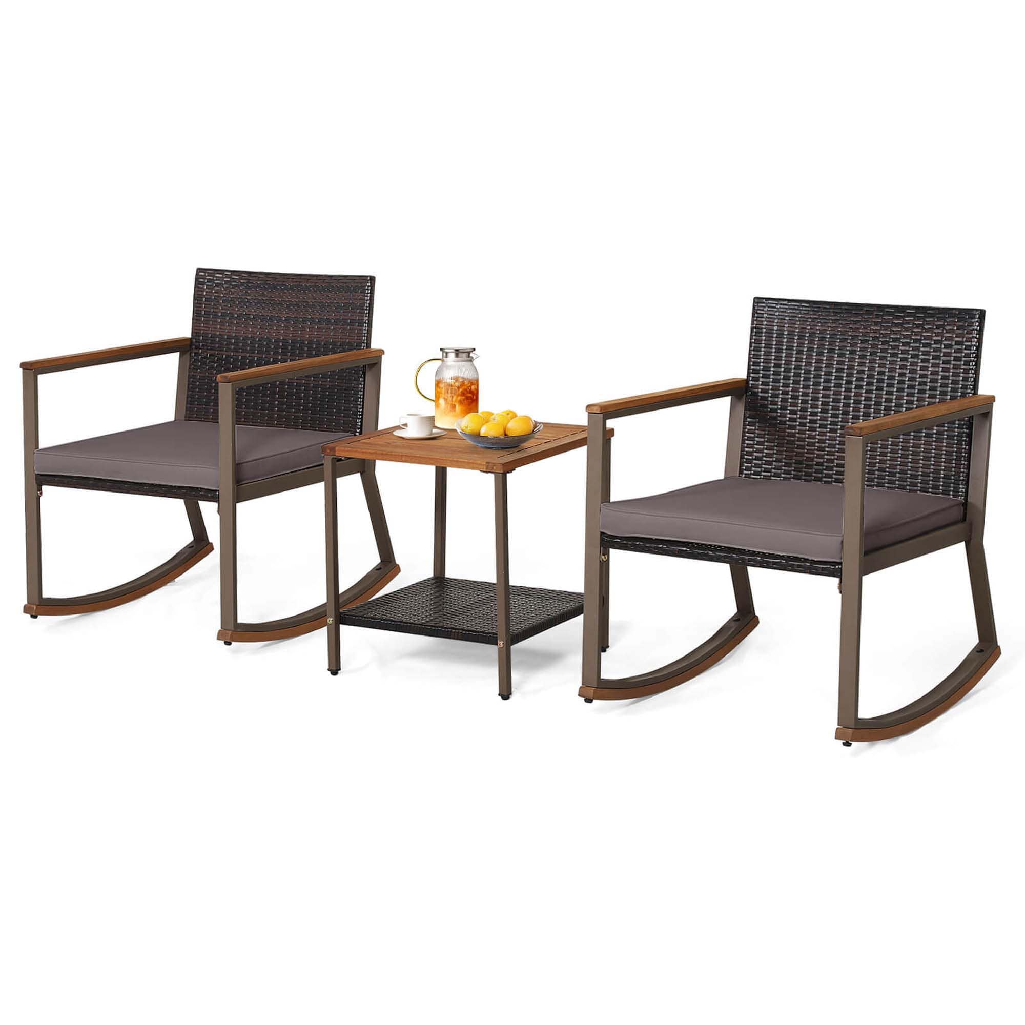 Costway HCST00445 Gray Composite Patio Bar