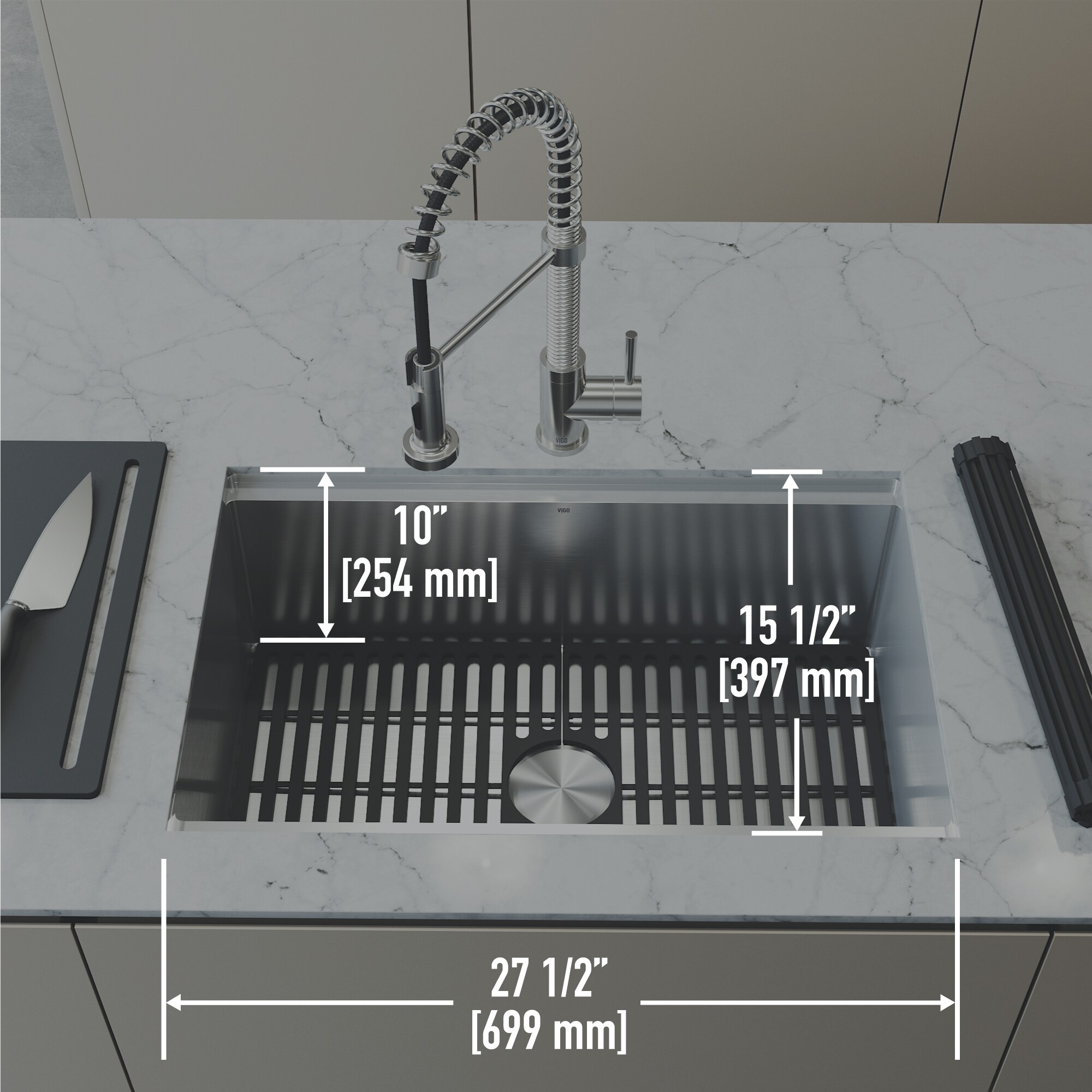  mDesign Large Metal Wire Kitchen Countertop, Sink Dish Drying  Rack with Removable Plastic Cutlery Tray Caddy and Drainboard with  Adjustable Swivel Spout - 3 Pieces - Bronze/Sand Brown: Home & Kitchen