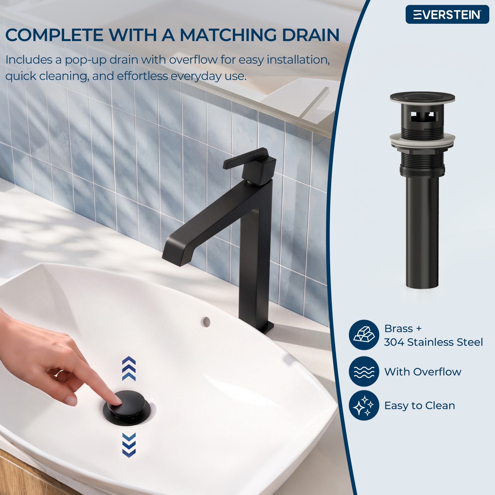 EVERSTEIN SFS-1312B-BK Lavatory-Faucets - View #3