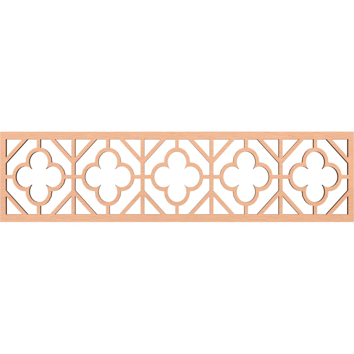 Ekena Millwork MLDB12X47HAZAL Hazelton Fretwork Flat Trim 12-in x 3.92-ft Alder Brown Unfinished 2155971 Pierced Wall Panel Moulding