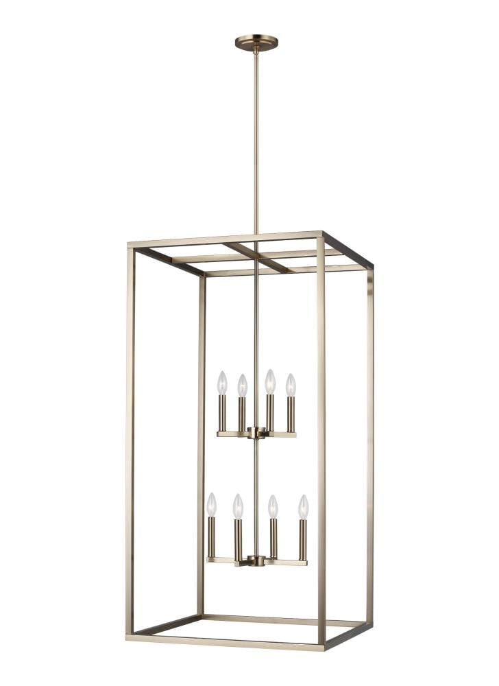 Generation Lighting 5234508EN-848 Moffet Street 8 -Light Satin Brass Industrial Geometric Large Hanging Pendant light