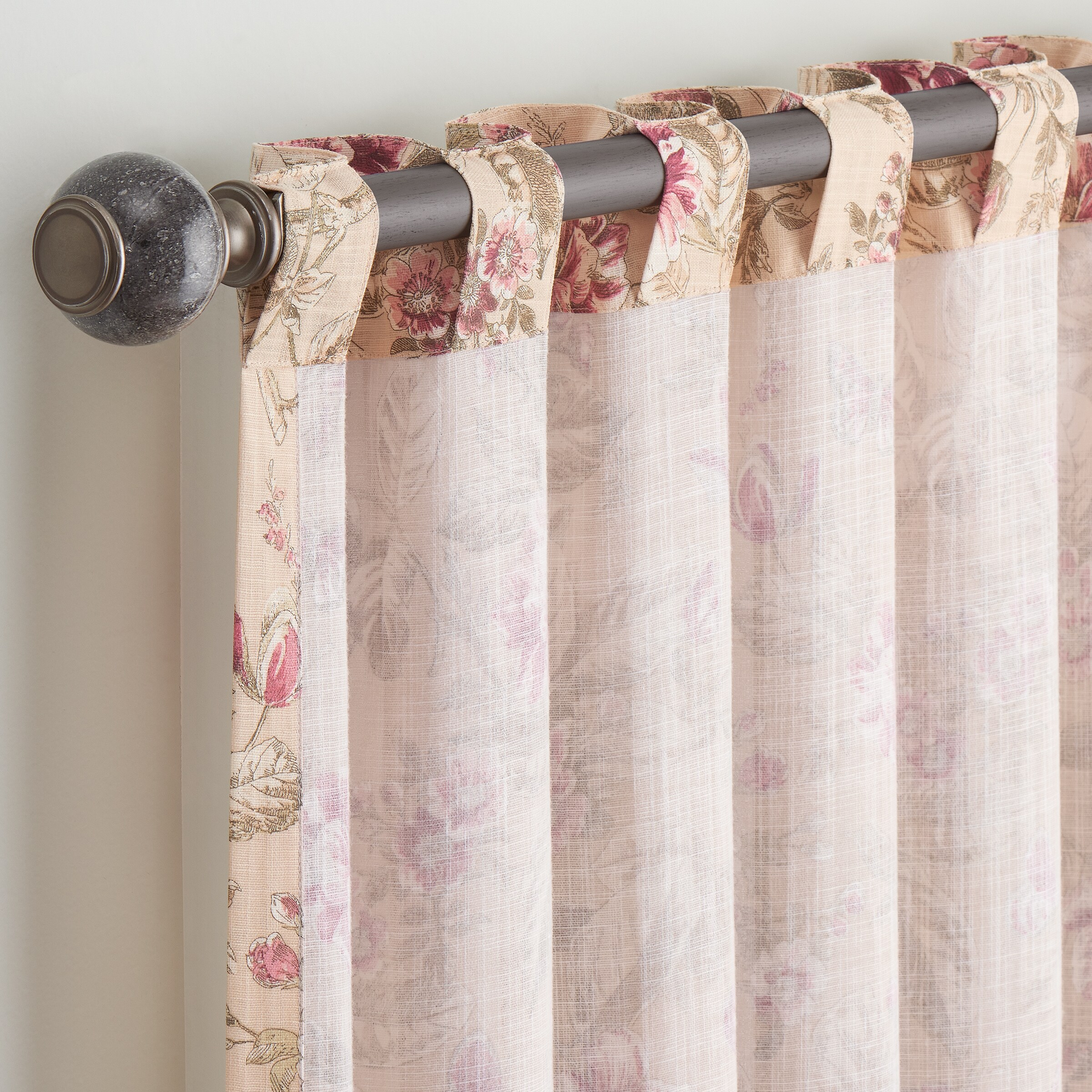 Waverly 95-in Neutral Sheer Standard Lined Rod Pocket Single Curtain ...