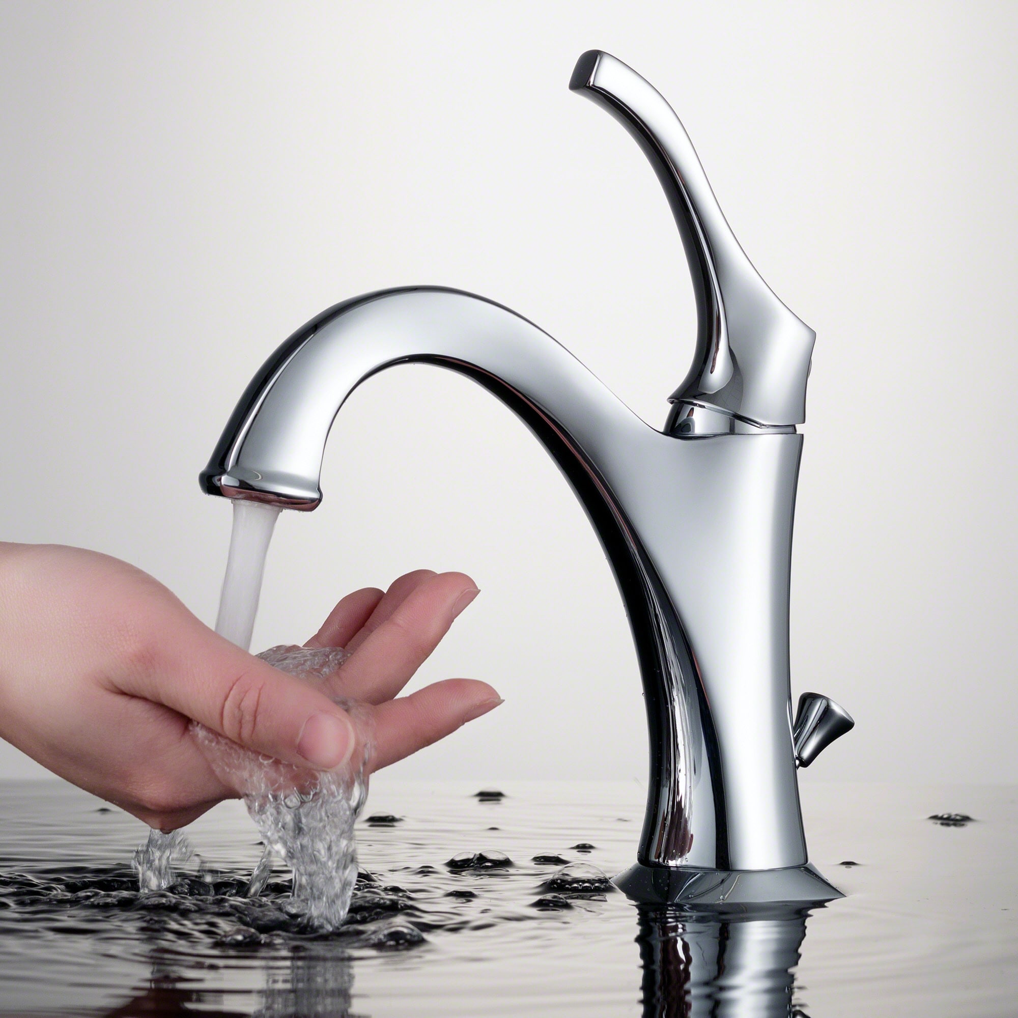 Arlo Chrome Single Handle Brass Bathroom Faucet Set