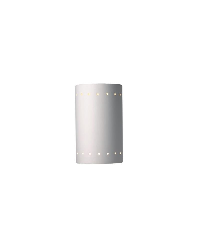 Justice Design Group CER-0990W-BIS Ambiance 1 -Light 9.5-in H White Hardwired Outdoor Wall Light