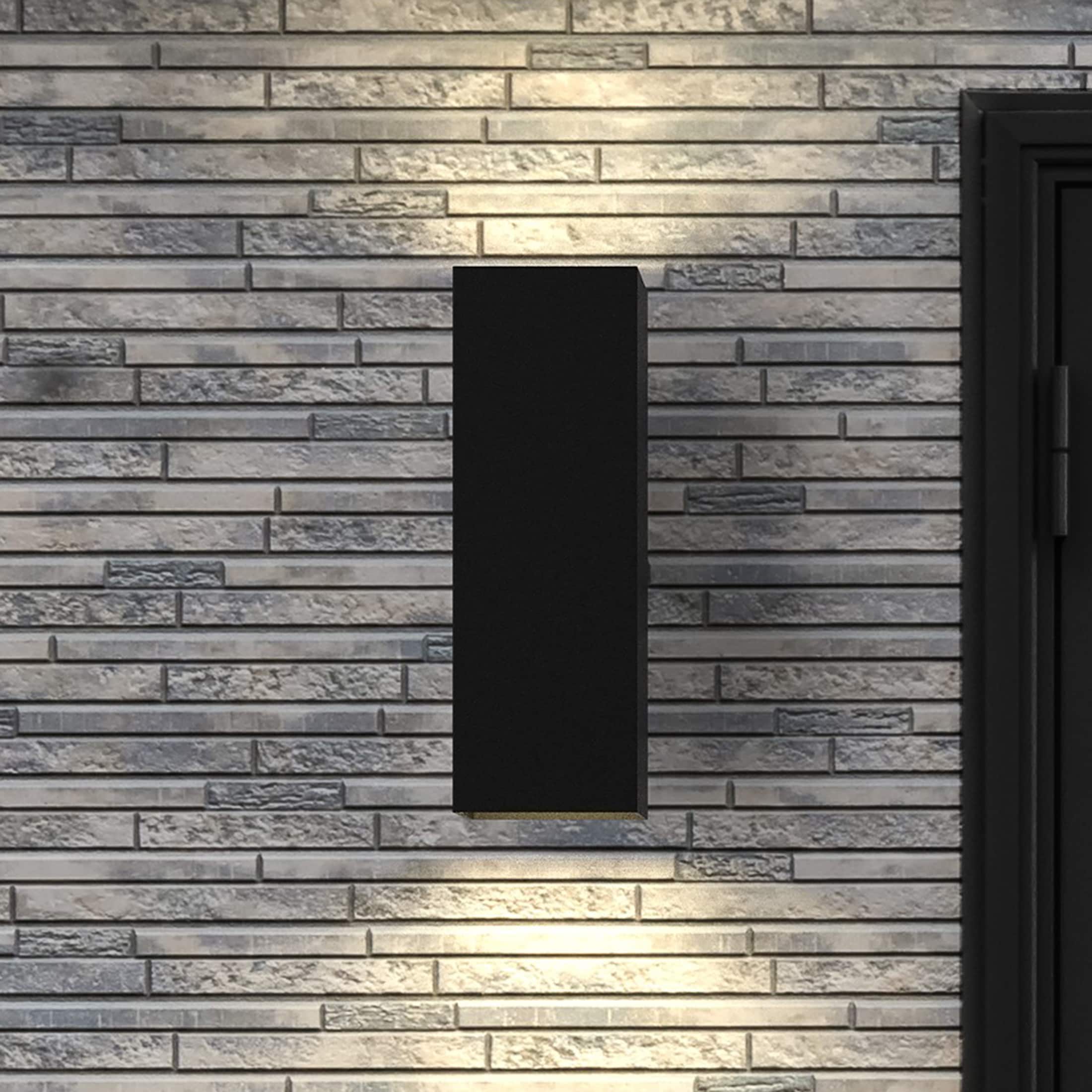 Progress Lighting LED Square Cylinder 18-in H Black Hardwired Integrated LED Outdoor Wall Light