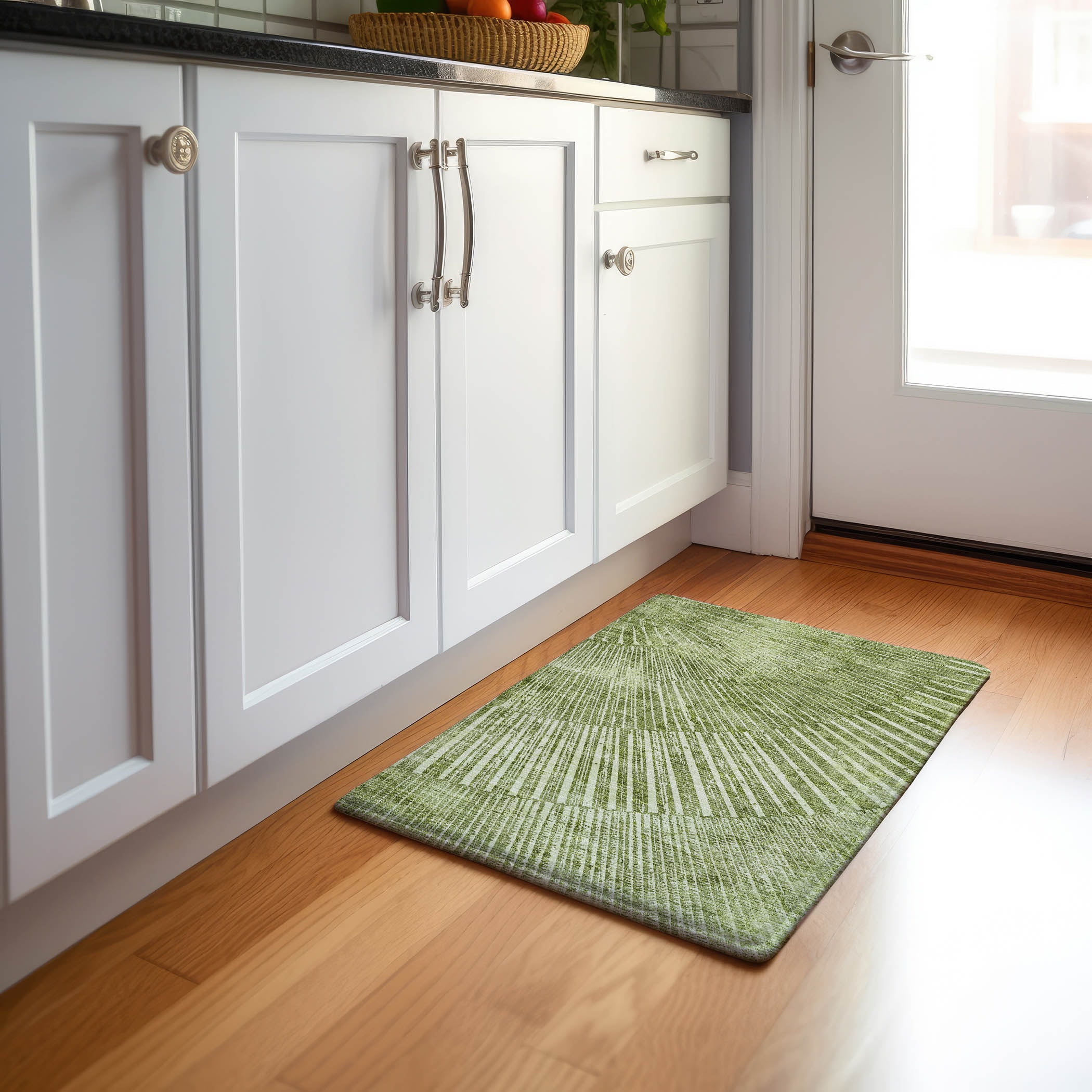 Addison Rugs AMF514GE5X8 Mayfield AMF514GE 5 x 7 (ft) Loomed Polyester Green Rectangular Indoor Abstract Machine washable Area rug