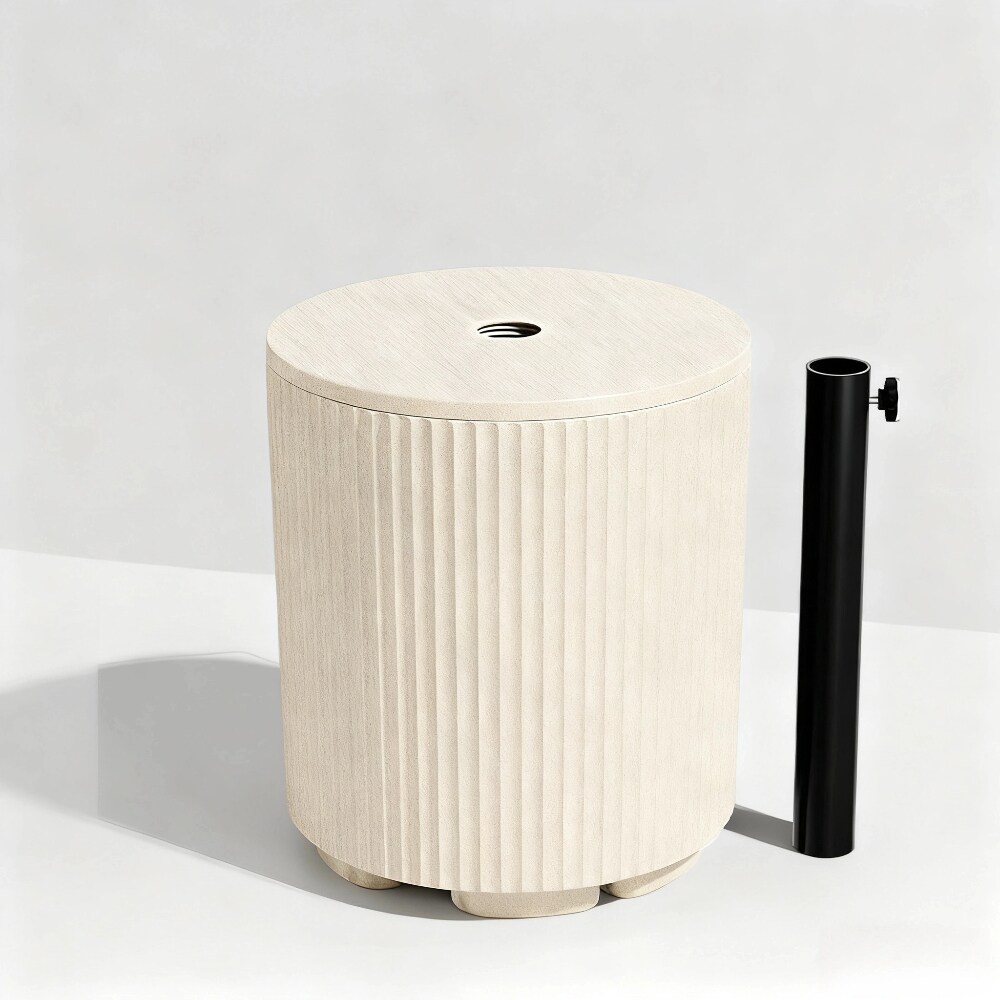 GlasFlength Umbrella Side Table with 1.5 Pole Hole 11.5 Gallon Fillable ...