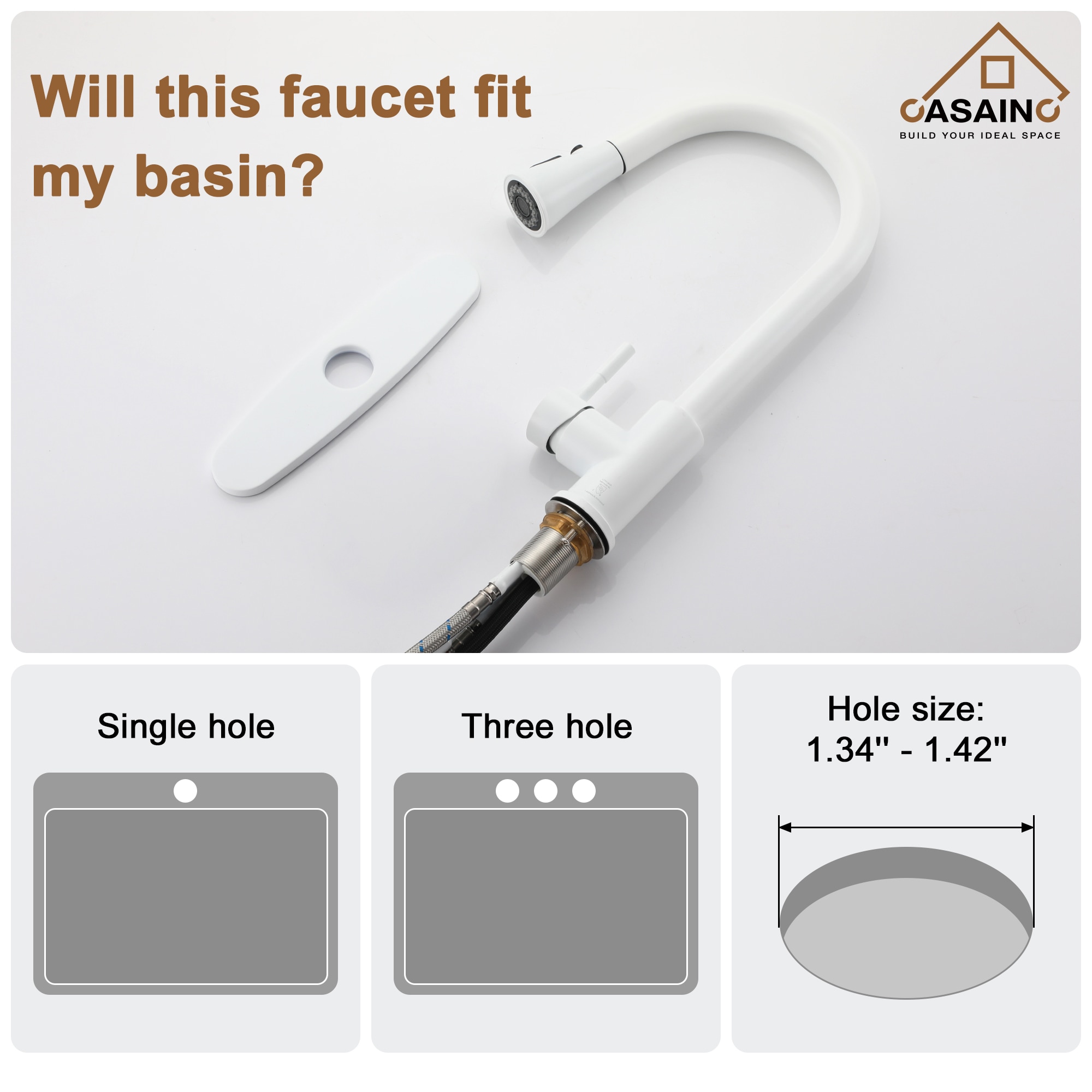 CASAINC CA-D3411-MW Kitchen-Faucets - View #6
