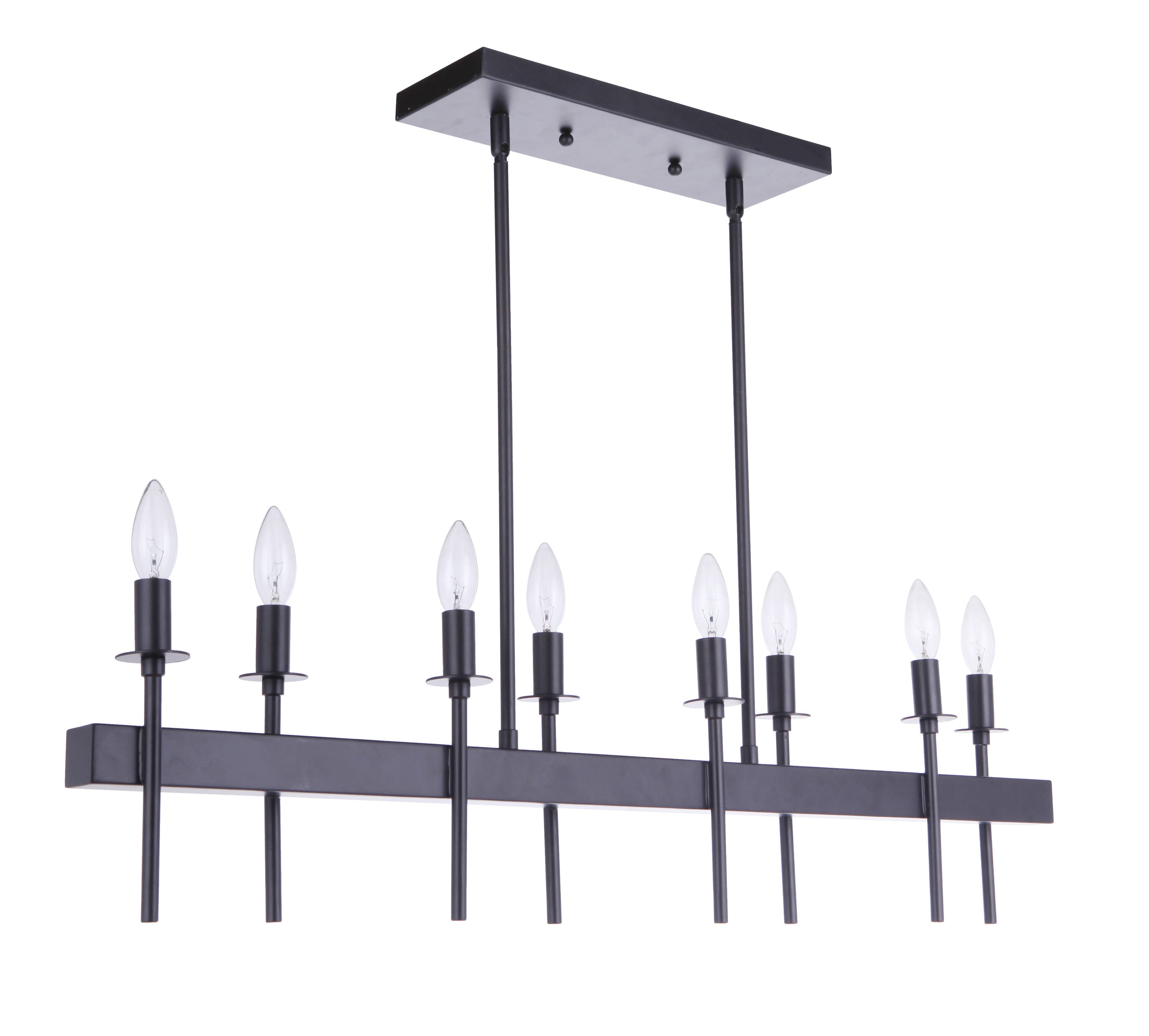 Craftmade 54378-FB Larrson Flat Black Transitional Cylinder Large Hanging Kitchen island light