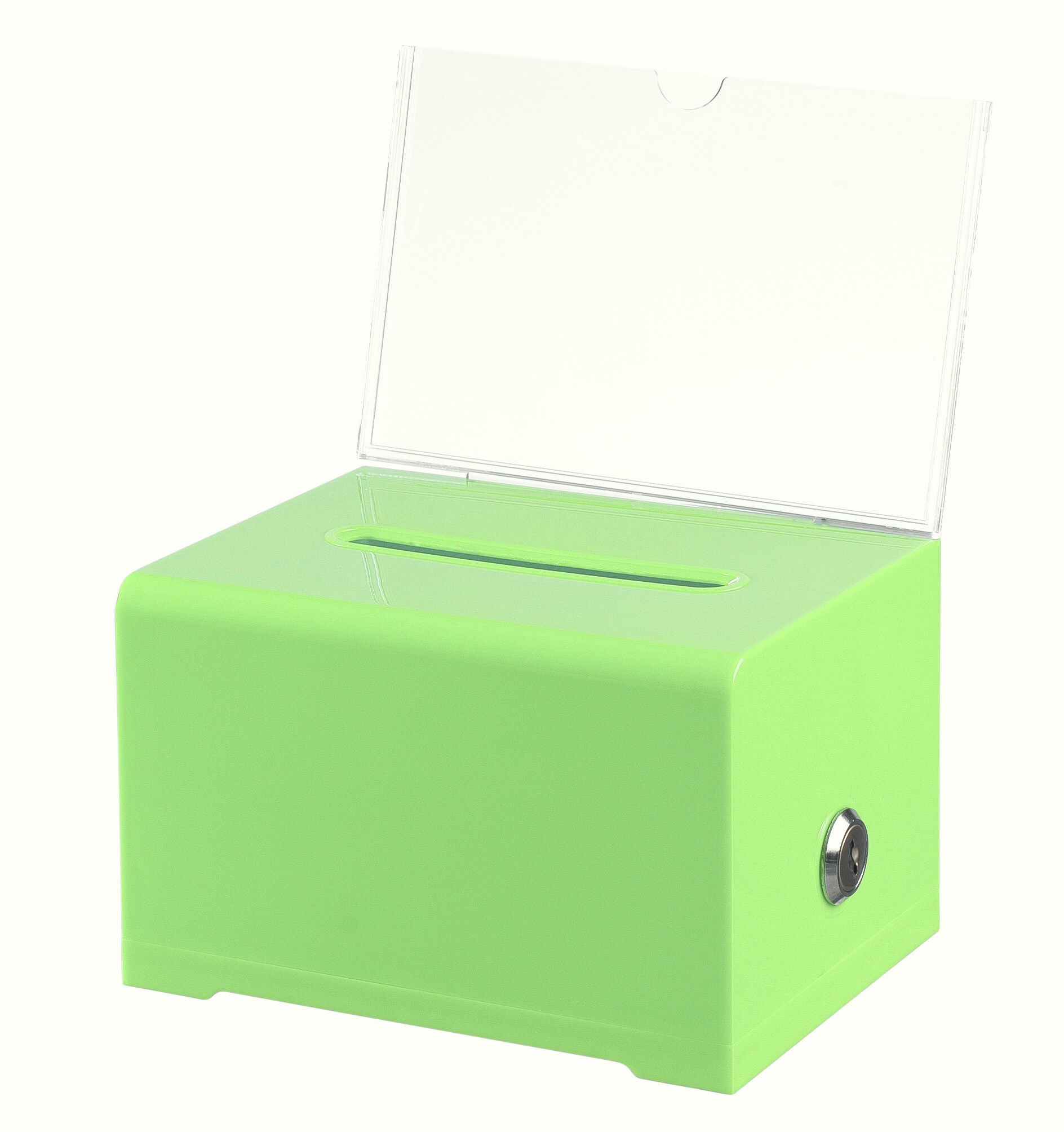 6.25 x 4.5 x 4 Adir Acrylic Donation & Ballot Box with Lock Crystal Blue 