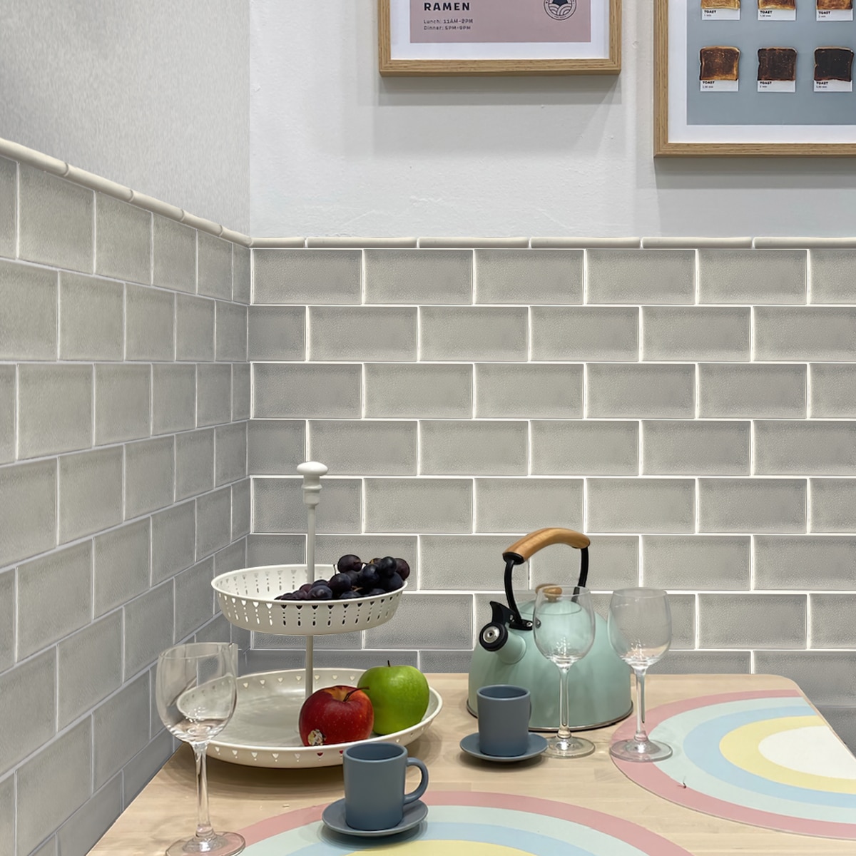 Deluxe Glossy Blue Ceramic Rectangular Wall Tile, 3x6