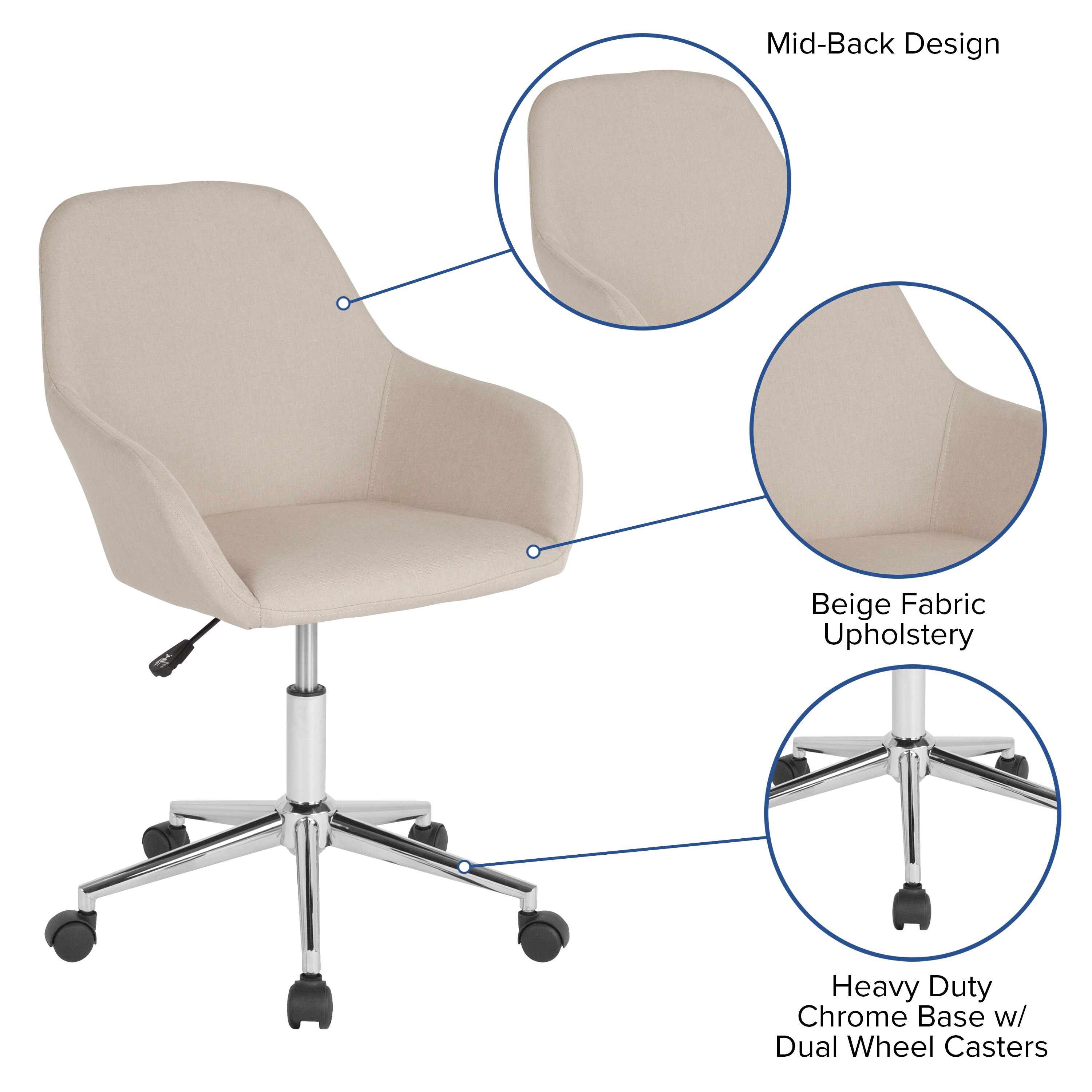 Serta At Home Leighton Home Office Chair, Beige