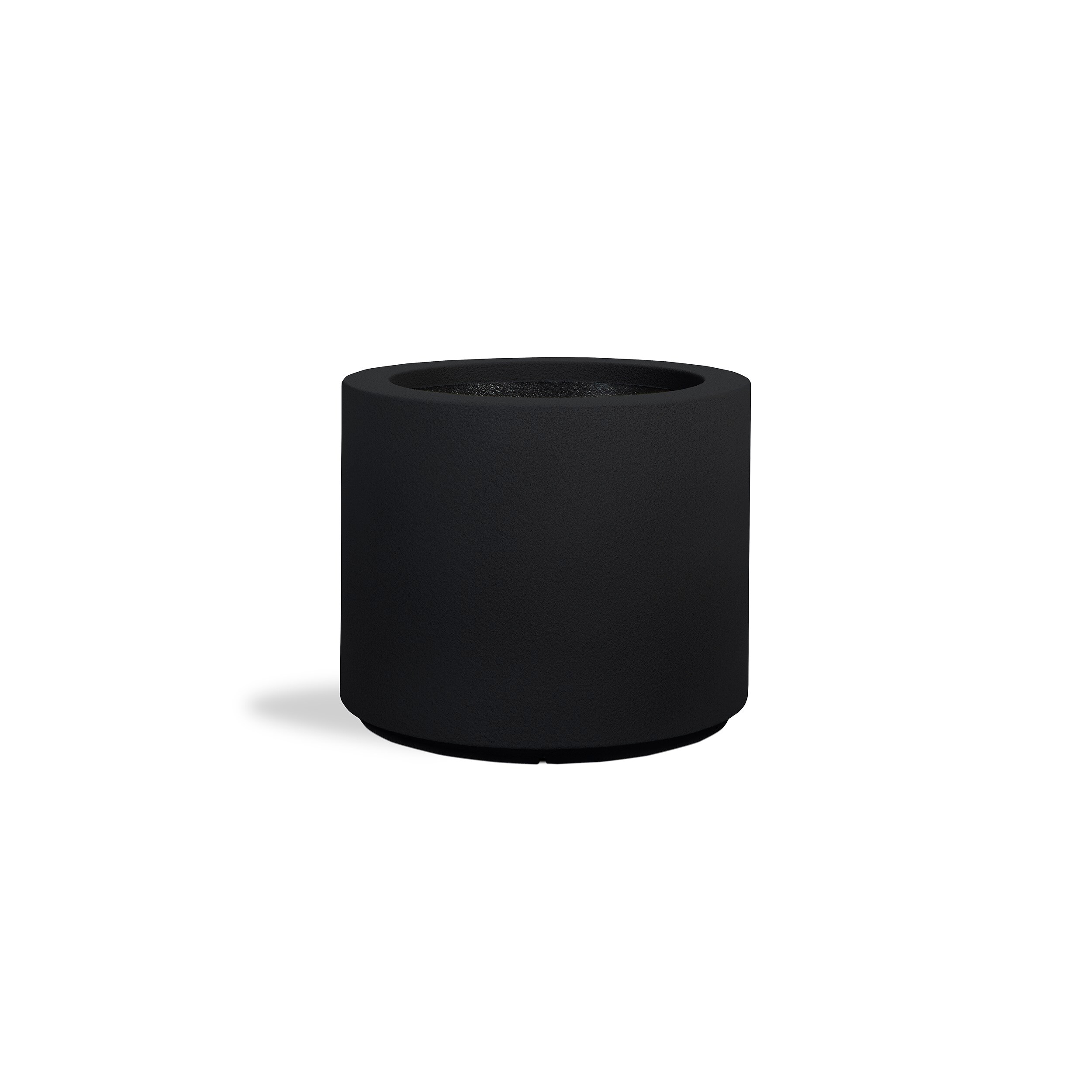 PolyStone Planters 4004 Round Extra Large Black Mixed/Composite Outdoor Planter with Drainage Holes