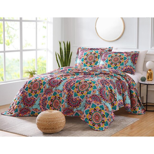 Olivia Gray Georgetown Teal Purple, What Is The Width Of A King Bedspread