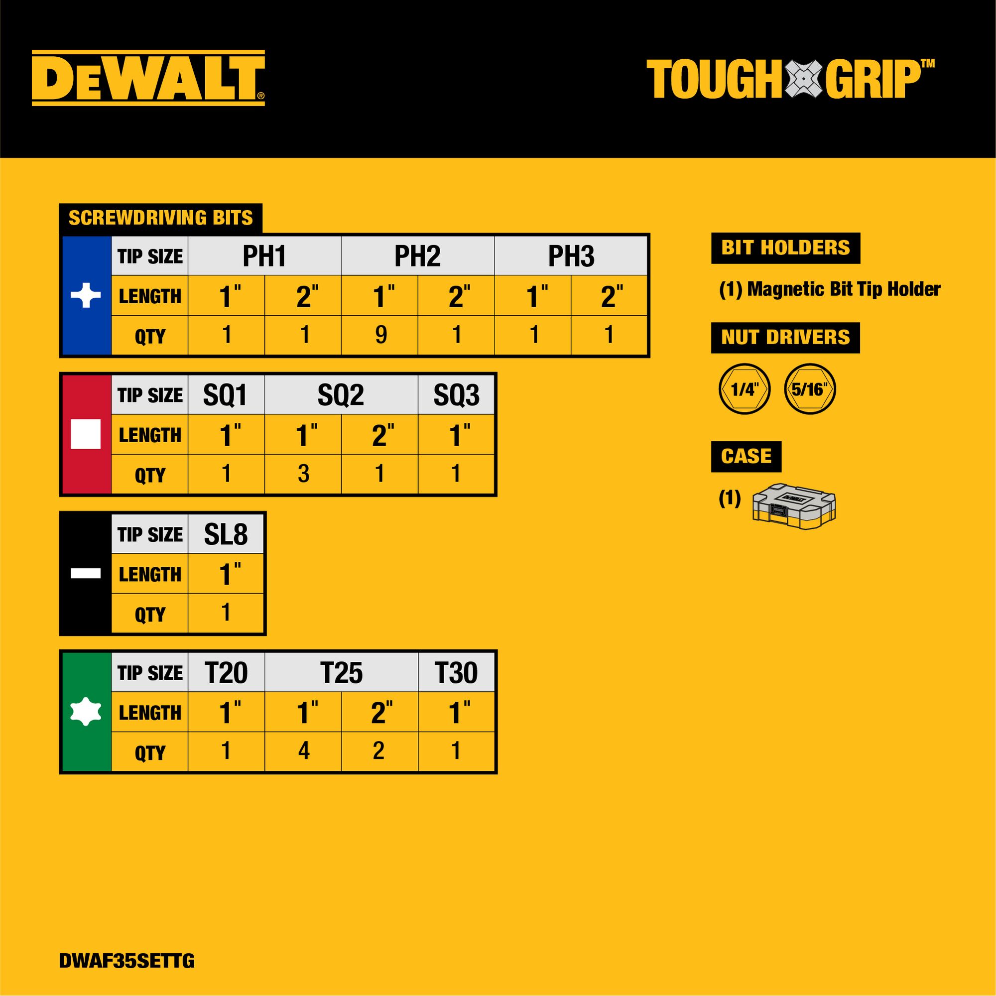 DEWALT DWAF35SETTG screwdrivingbits - View #2