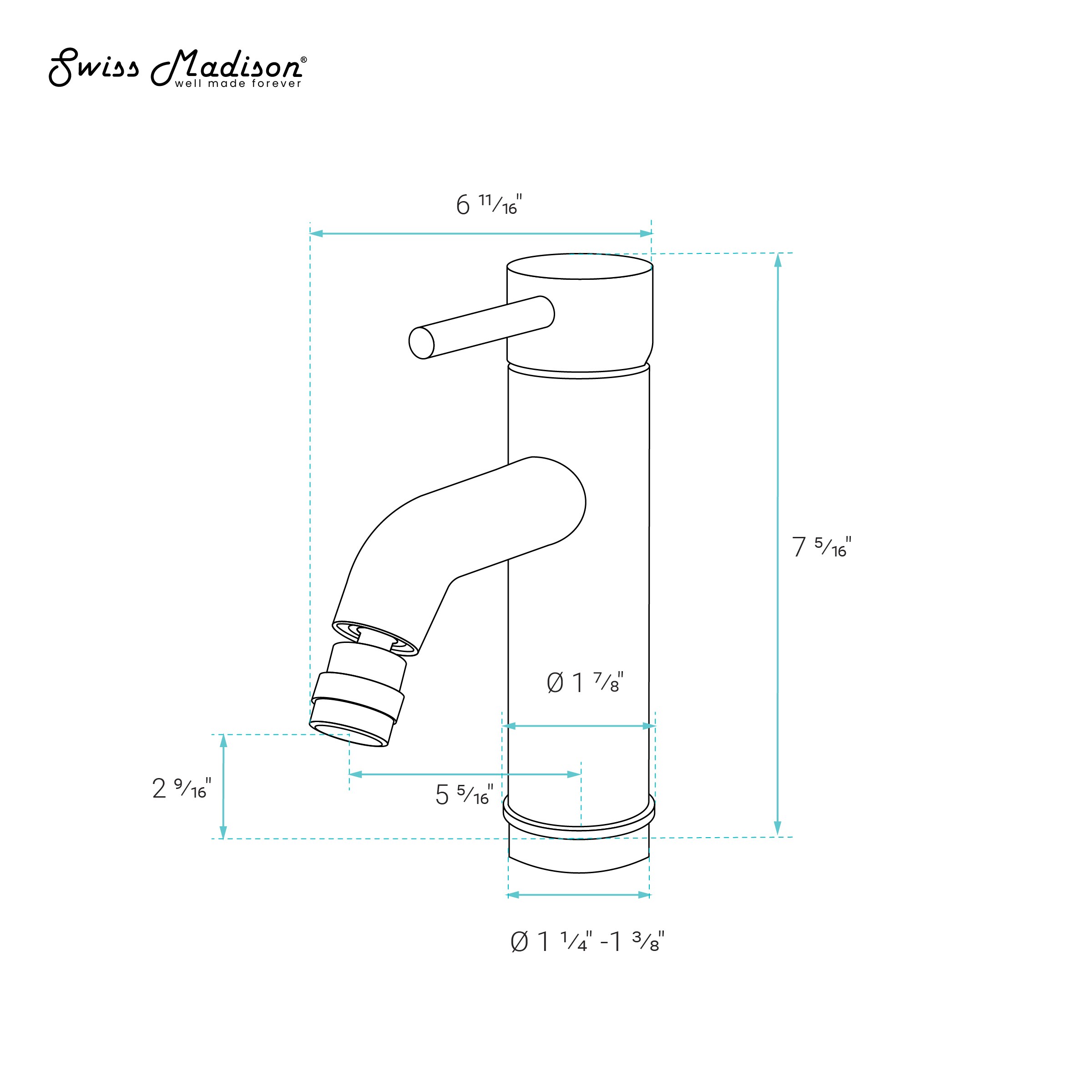 Swiss Madison Nickel Horizontal Spray Single Hole Bidet Faucet in the ...