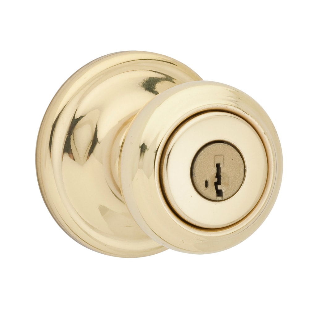 Kwikset Cameron Polished Brass Exterior Keyed Entry Door Knob in the Door  Knobs department at