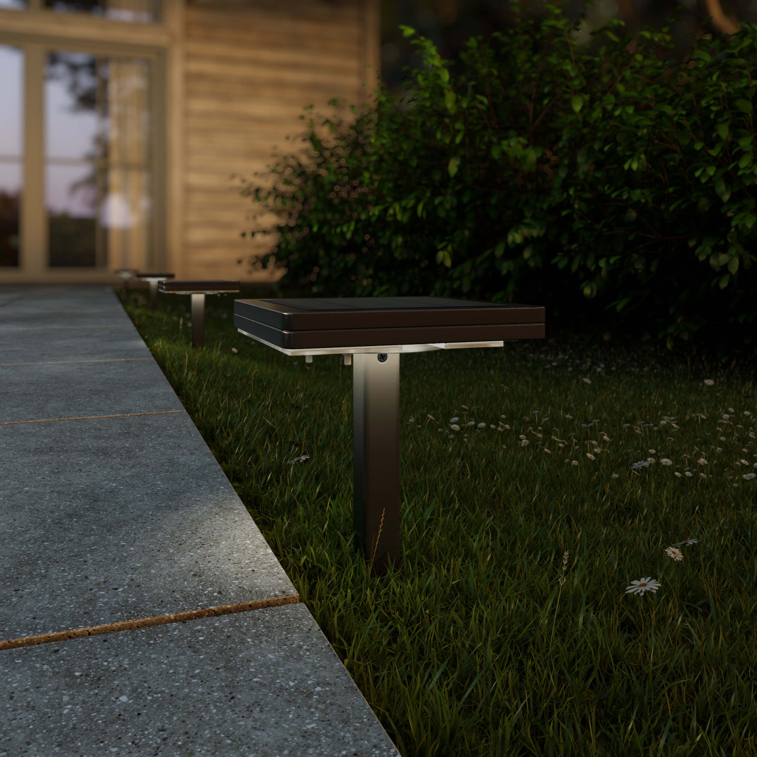 Bronze LED Solar Path Light with Adjustable Mounting Options