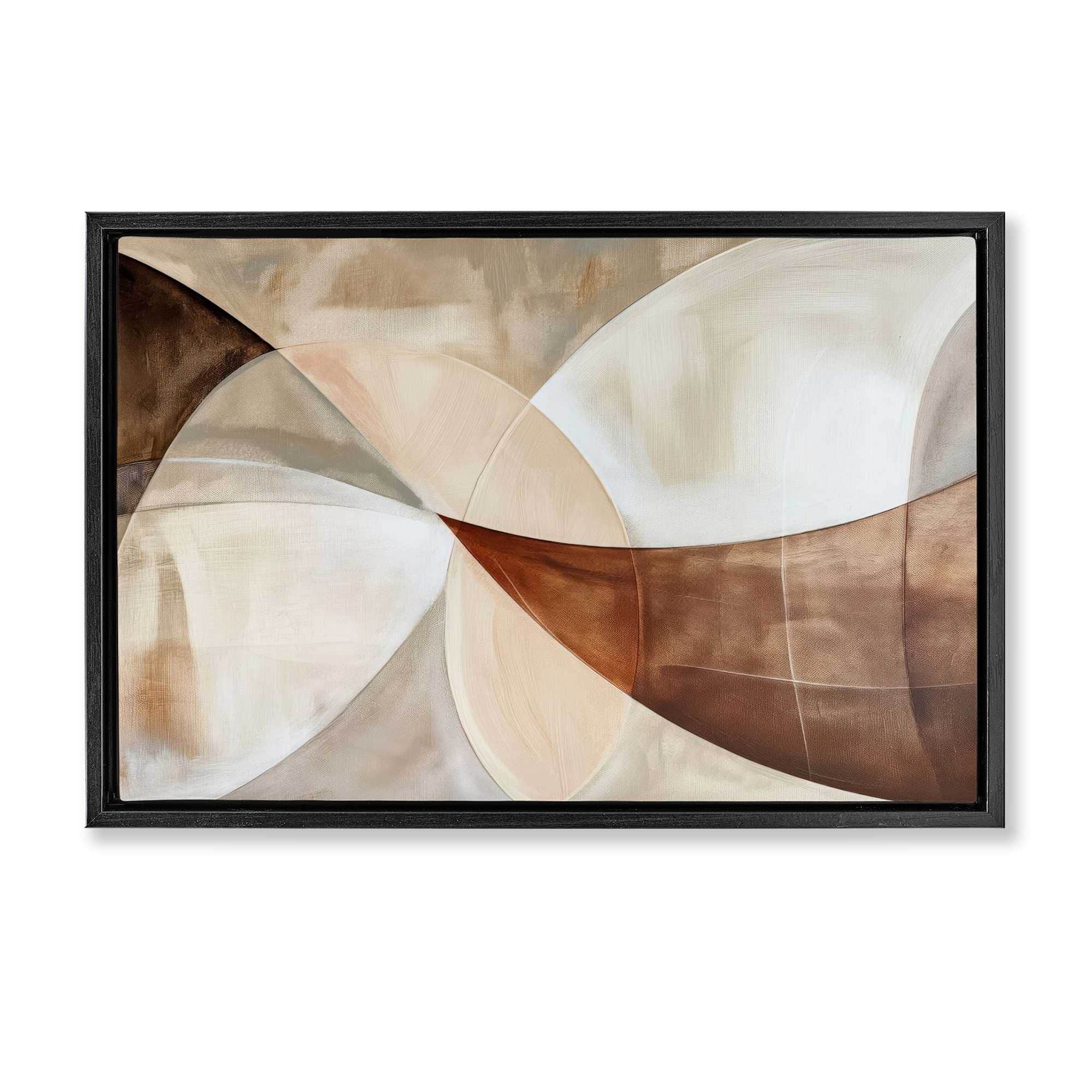 Stupell Industries BT-855-FFB-20X30 Curved Neutral Tones Abstraction Floating Frame design by LSR Creative Studio