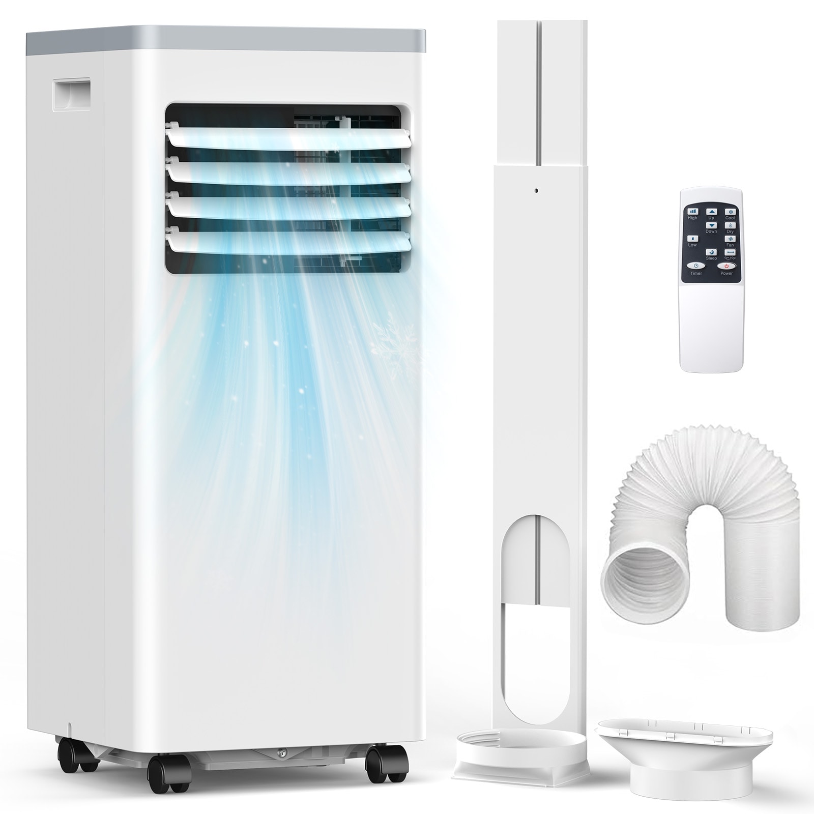 COWSAR LSA4214AC8K 5000 BTU DOE 115-Volt Vented Small Room Portable Air Conditioner Remote Included