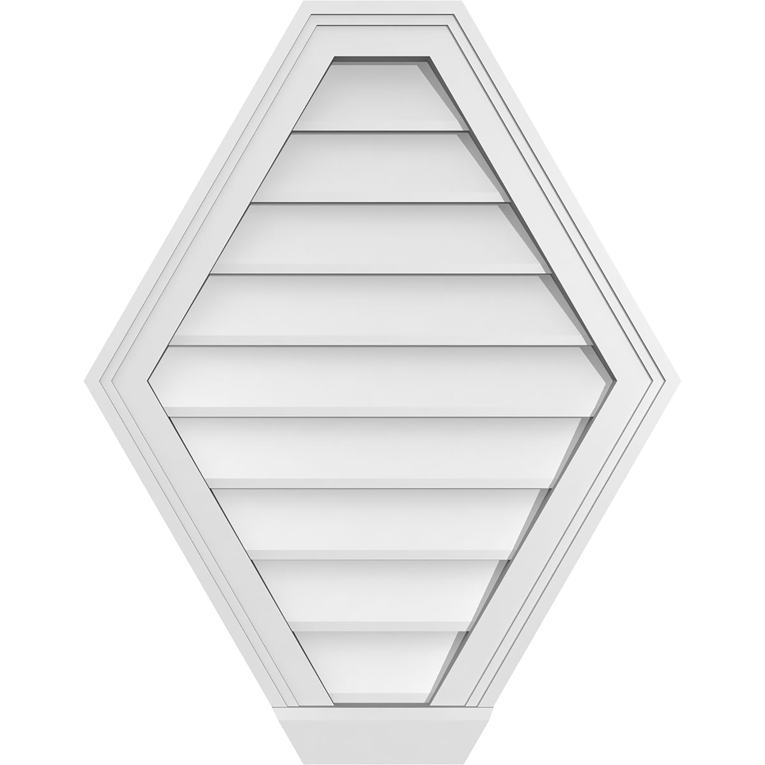 Ekena Millwork GVPHP22X2803SN 22-Inches x 28-Inches Off-white Peaked PVC Gable Louver Vent