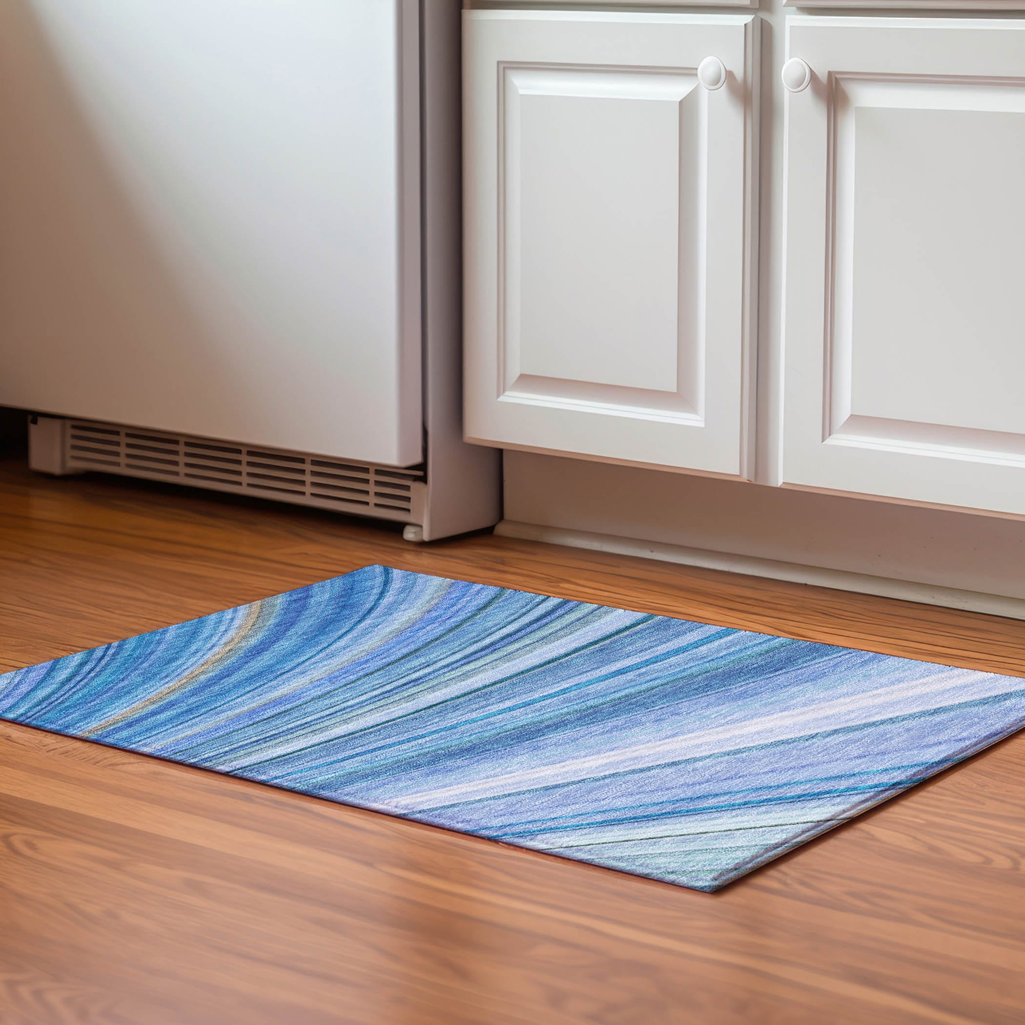 Addison Rugs AMF585BU20X30 Mayfield AMF585BU 2 x 3 (ft) Loomed Polyester Blue Rectangular Indoor Geometric Machine washable Area rug
