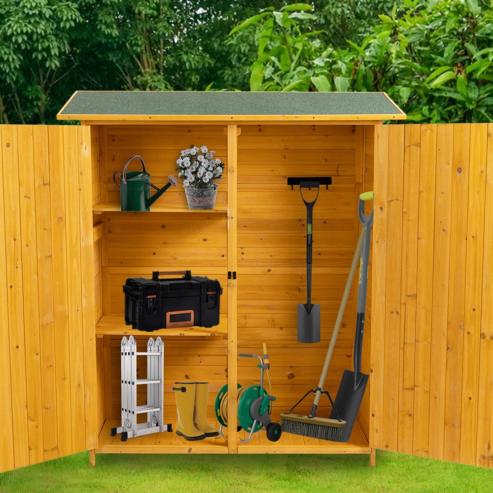 Sunrinx 1.25-ft x 4-ft Wood Storage Shed (Floor Included) at Lowes.com
