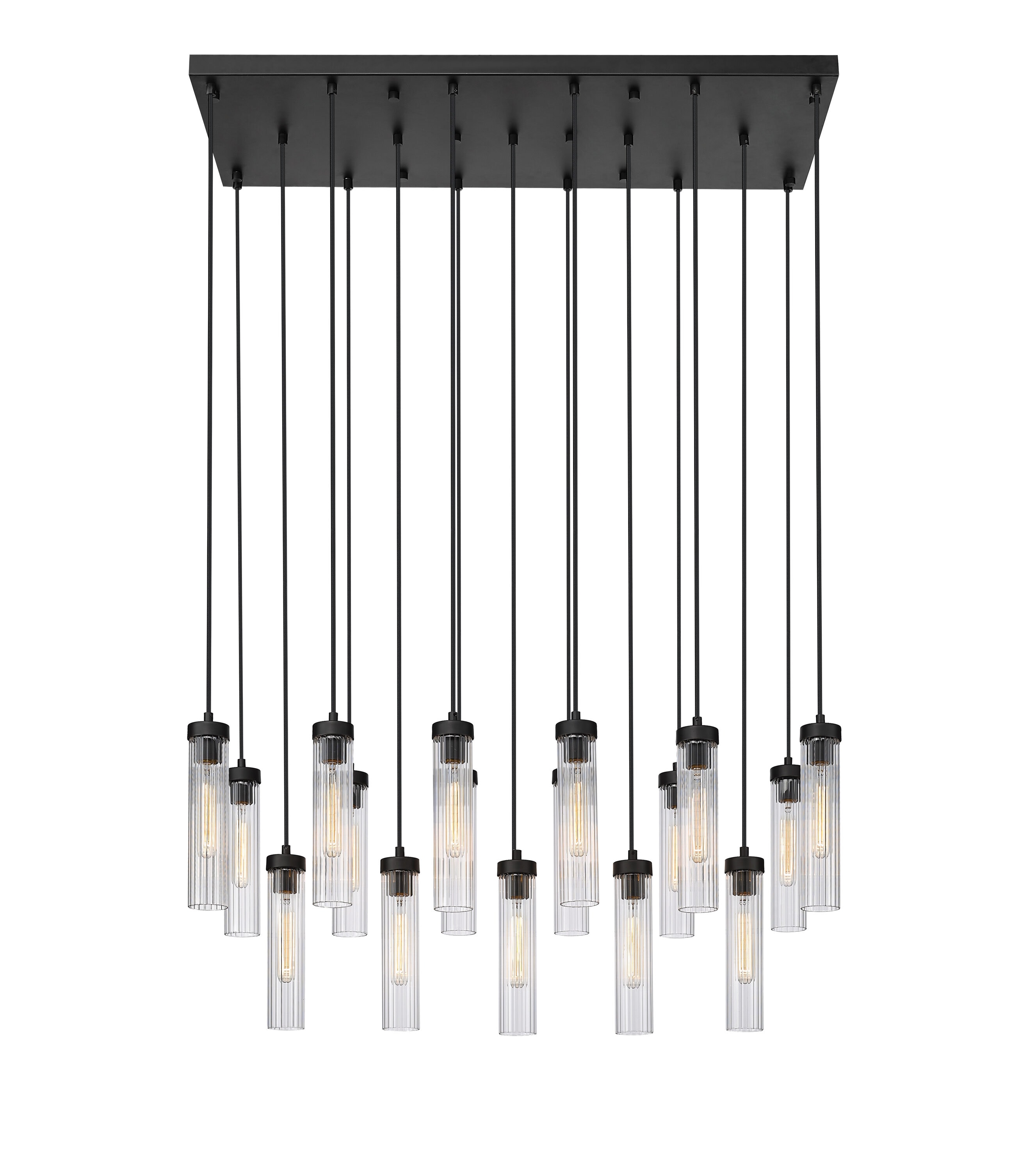 Z-Lite 740P-17L-MB Beau 17 -Light Matte Black Transitional For Use in Bedrooms, Dining Rooms, Foyers, Kitchens, Living Rooms Chandelier