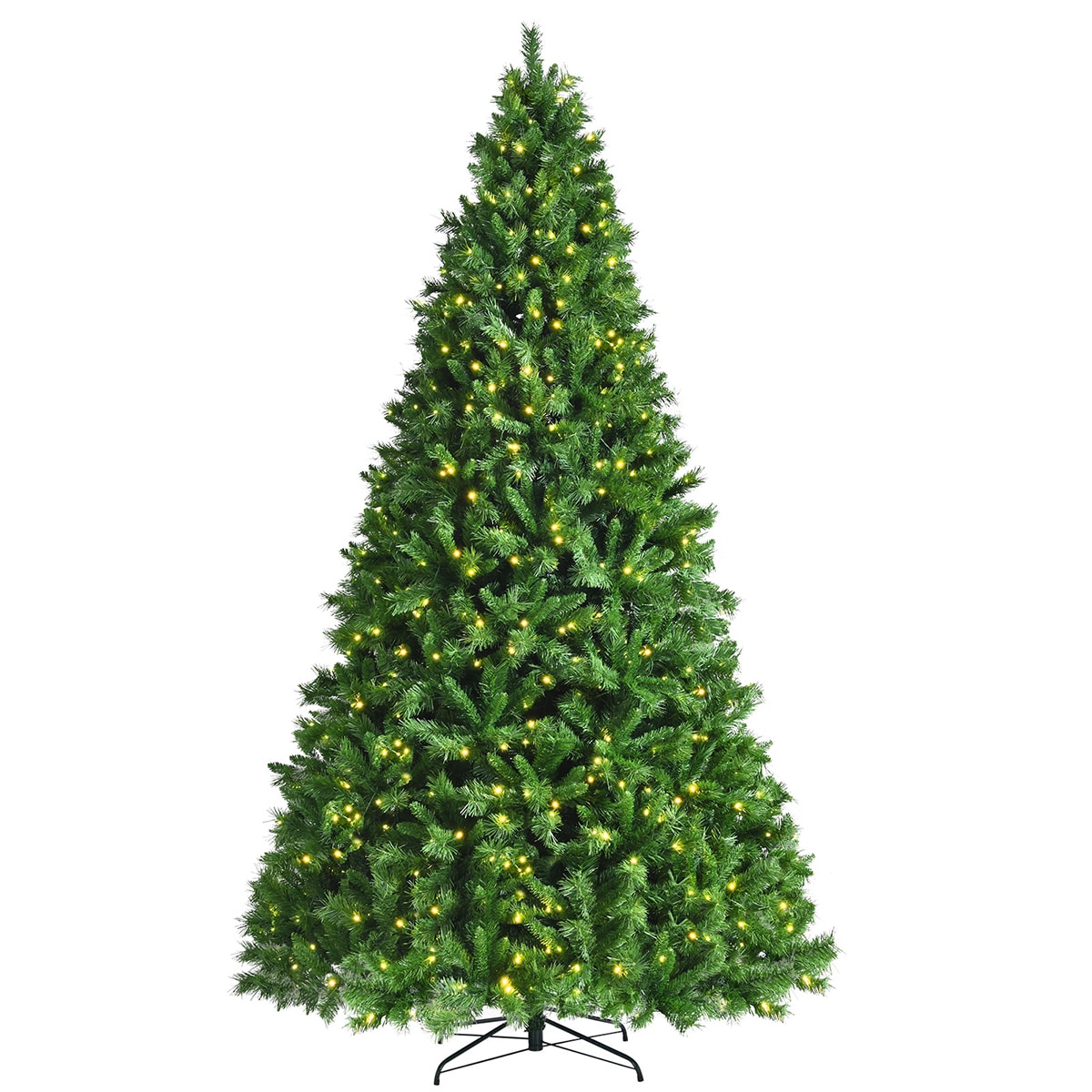 WELLFOR CM-HJY-23547US 9-Feet Pre-lit Artificial Christmas Tree with White LED Lights