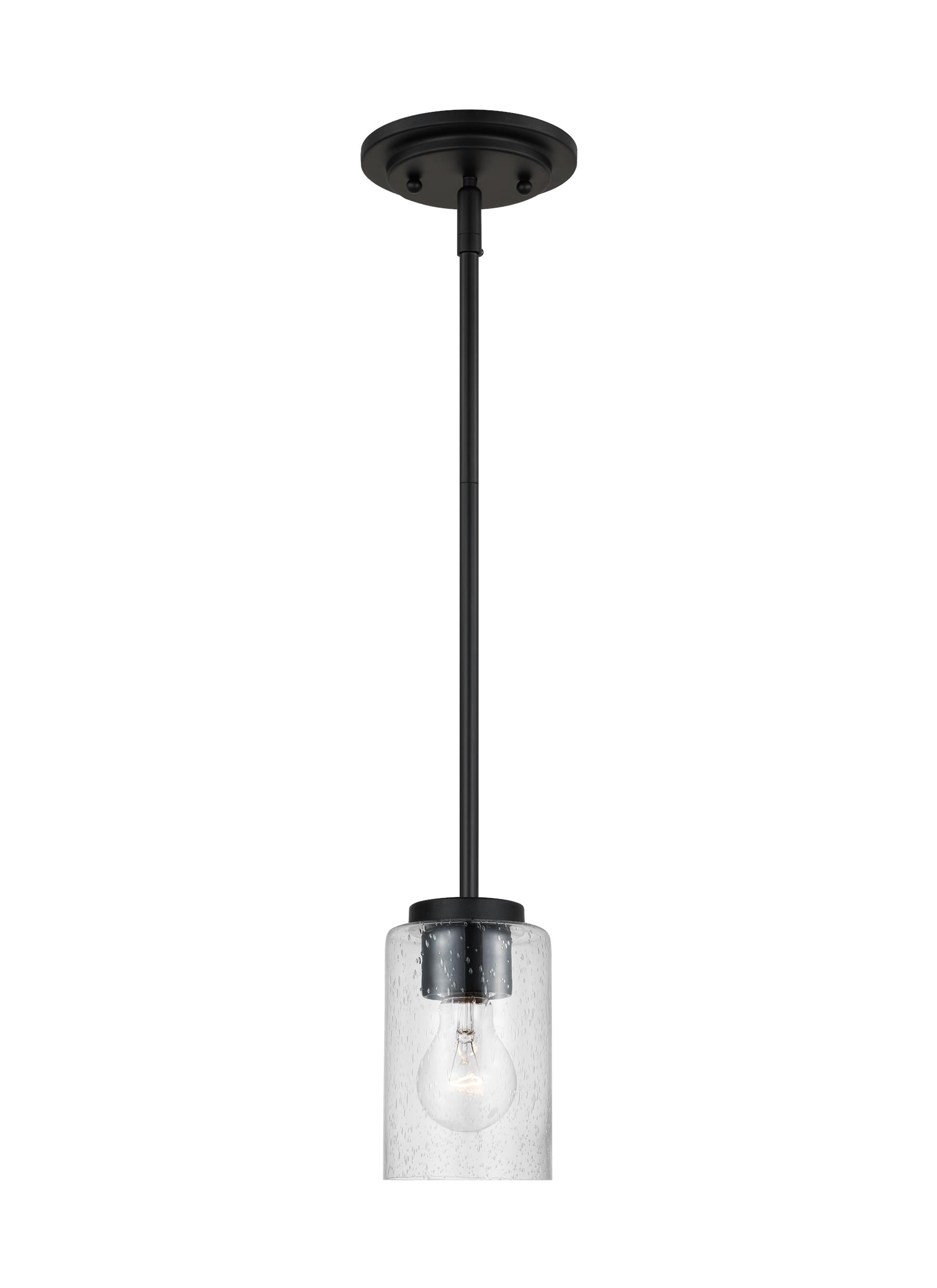 Generation Lighting 61170-112 Oslo Midnight Black Modern/contemporary Seeded glass Globe Mini Hanging Pendant light