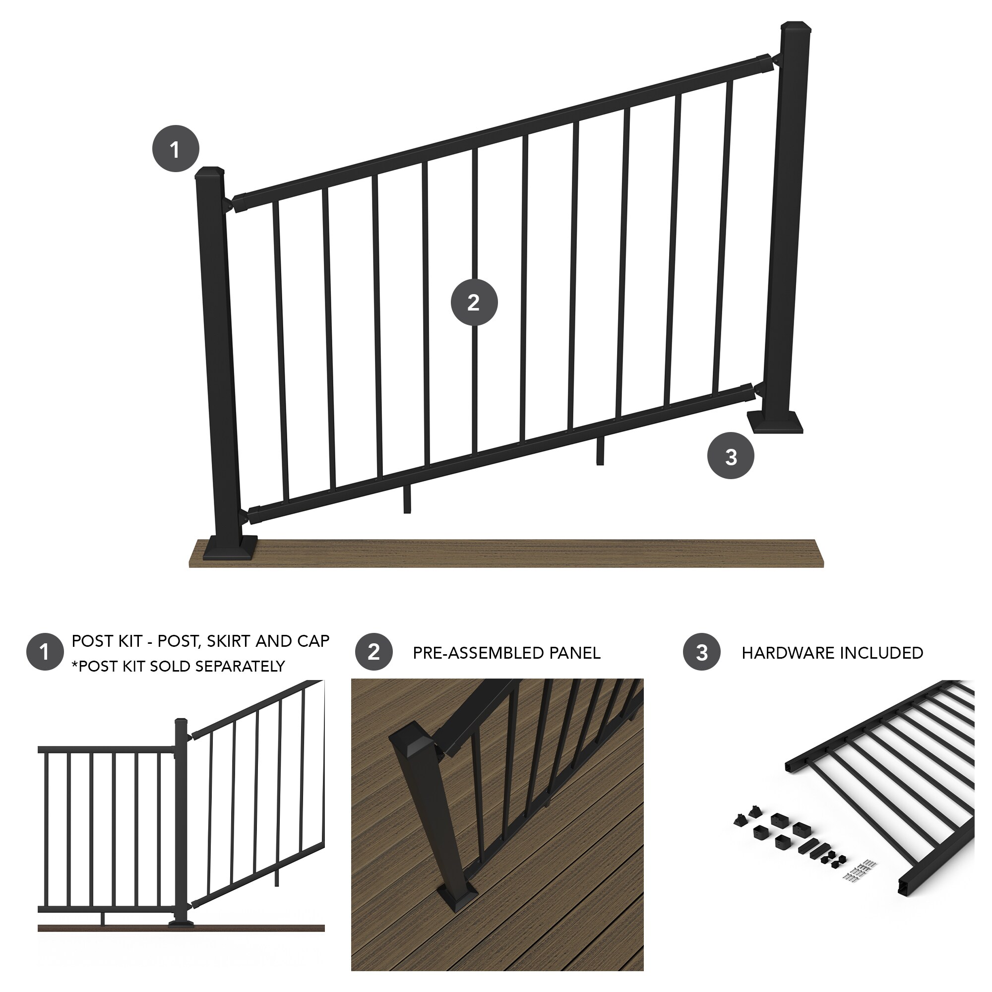 Aluminum Railing, Pre-Assembled. Cap-Rail Model