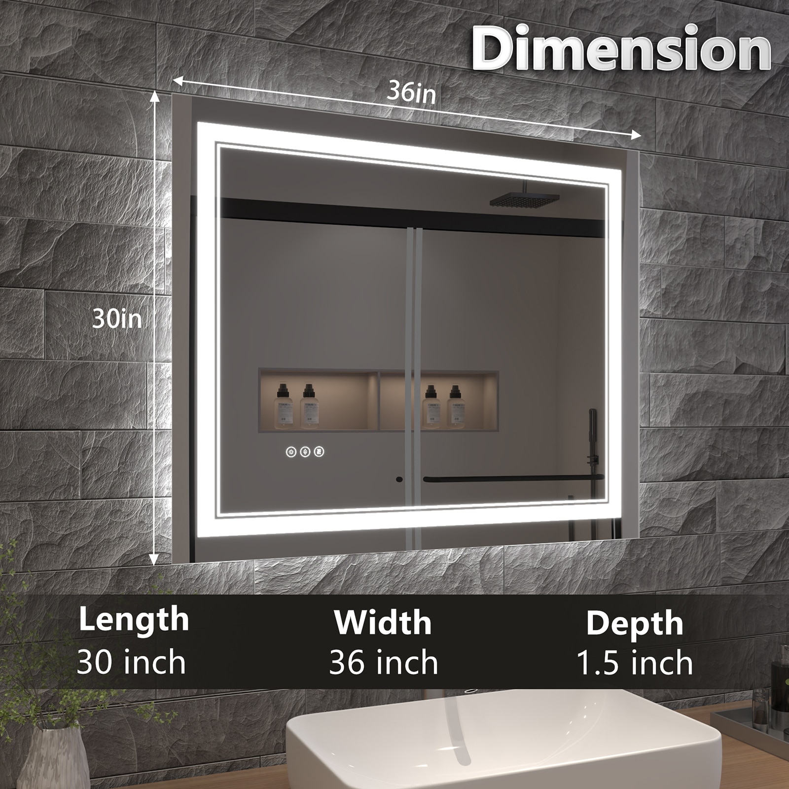 AAZJ JKF-MU04-3636SF1 Framed-Bath-Mirrors - View #7
