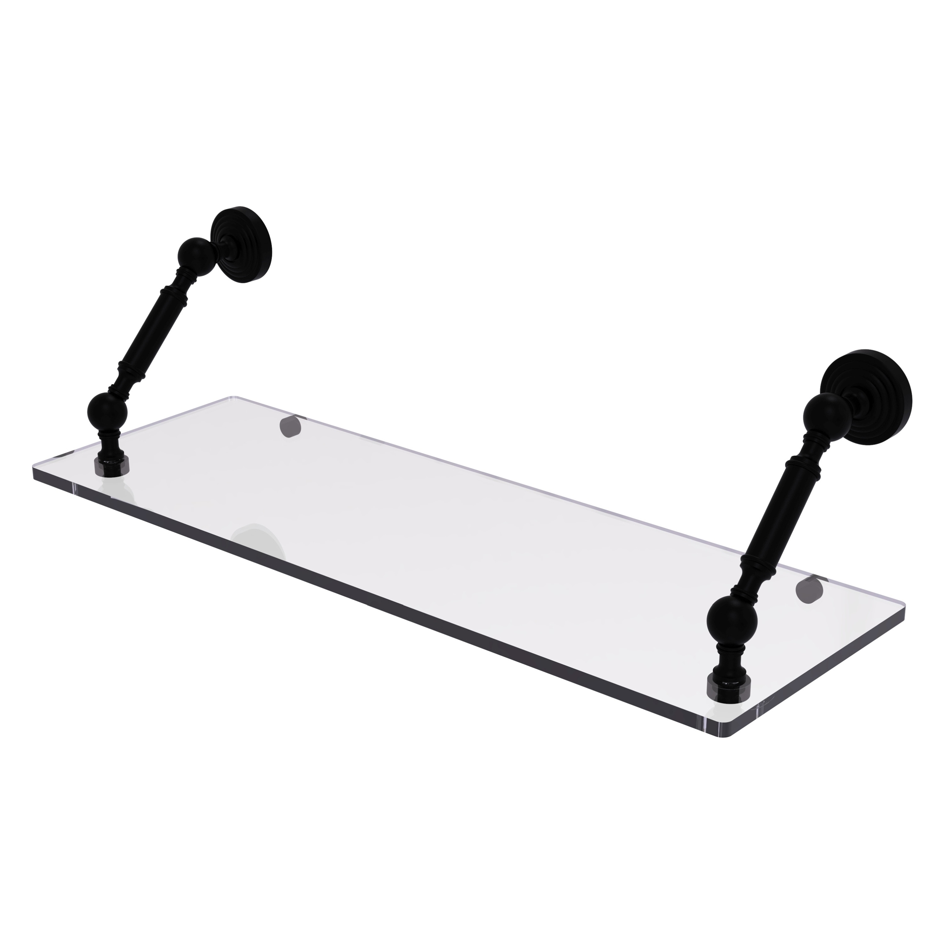 Allied Brass WP-1-24-BKM Waverly Place Matte Black Wall mount Bathroom Shelf ( 24-in x 7.3-in x 8-in )