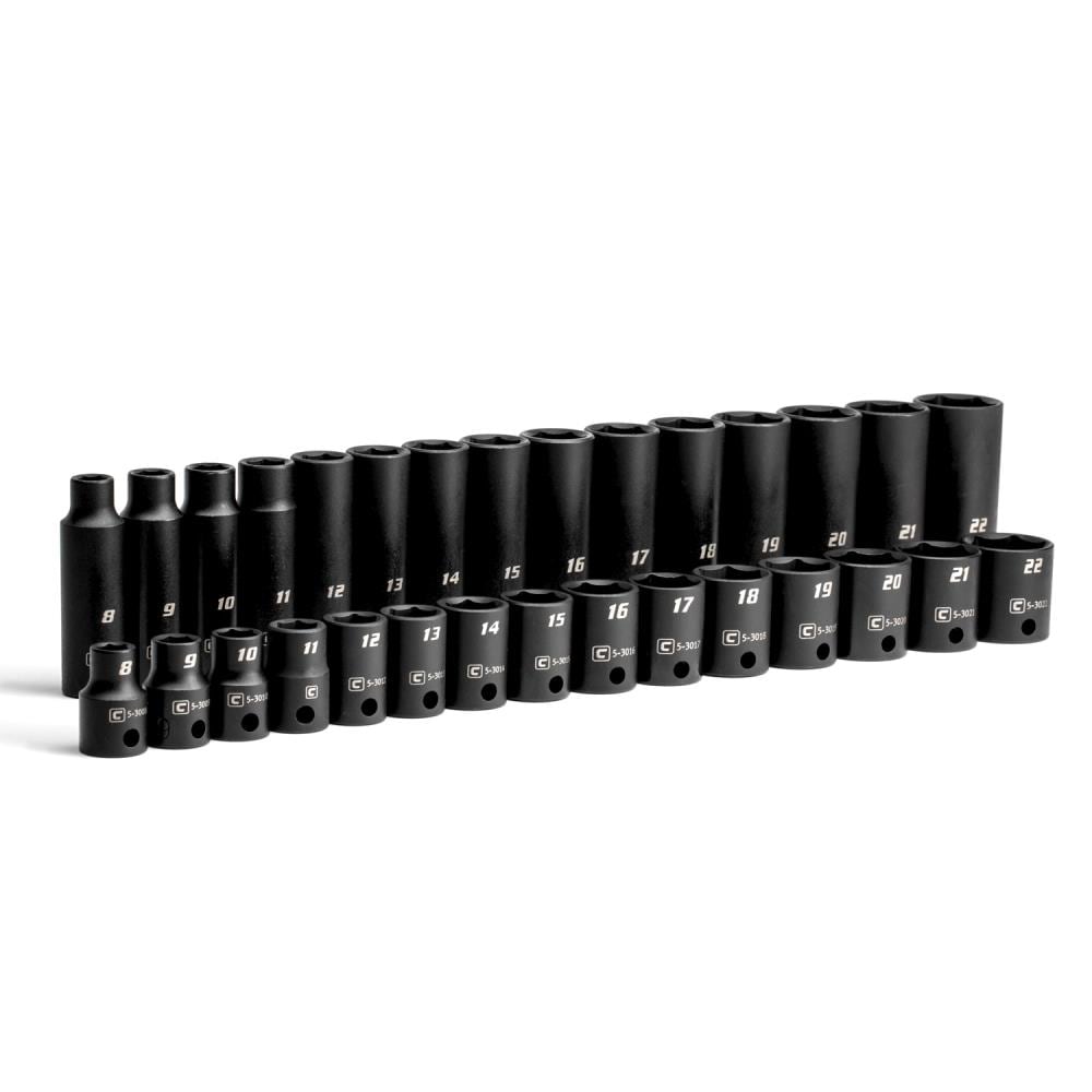 Capri Tools CP53000-30MSD 30 -Piece Metric 3/8-in Drive Set 6-point Impact Socket Set
