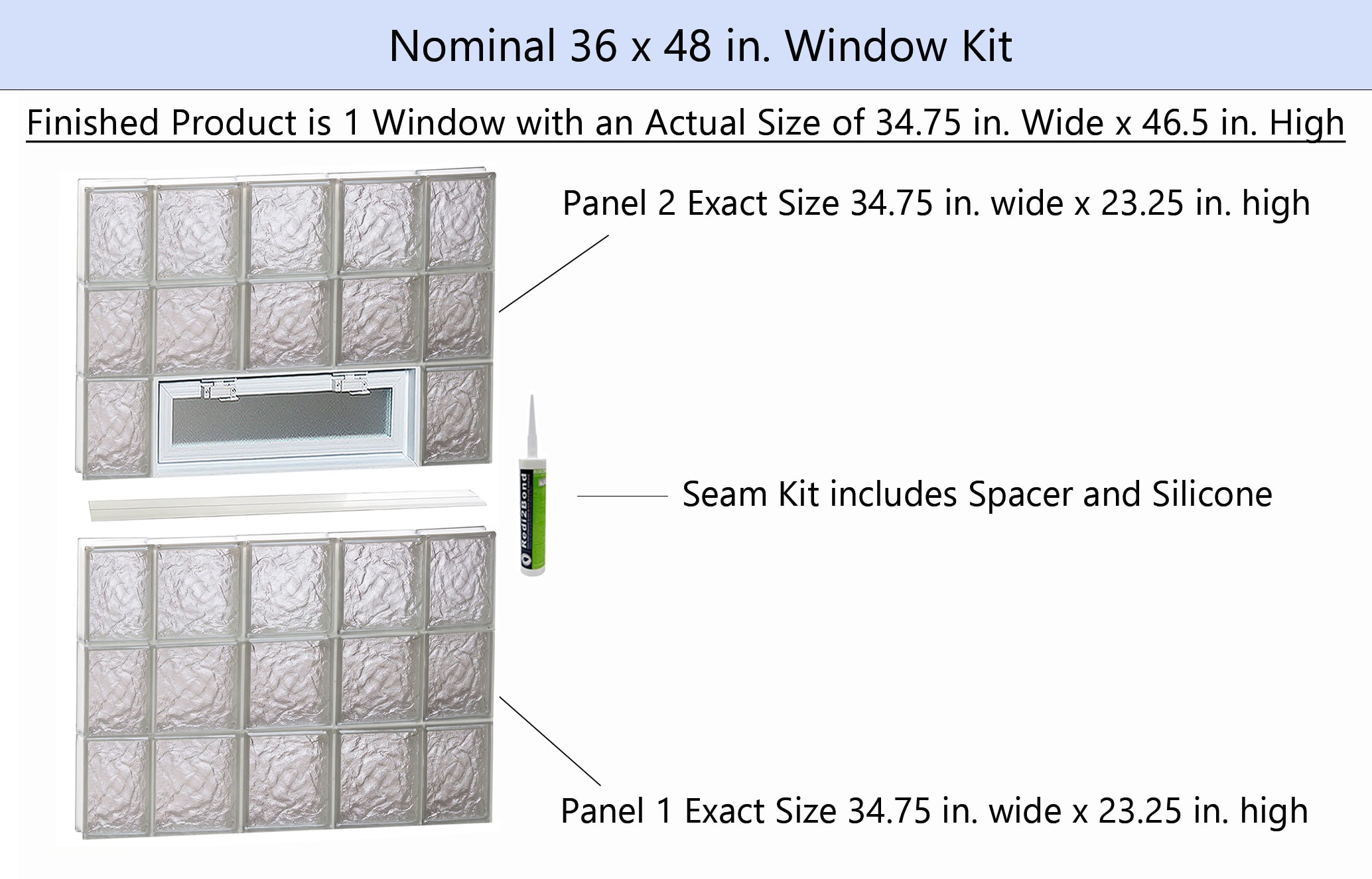 REDI2SET V3648IS Glass-Block-Windows - View #2
