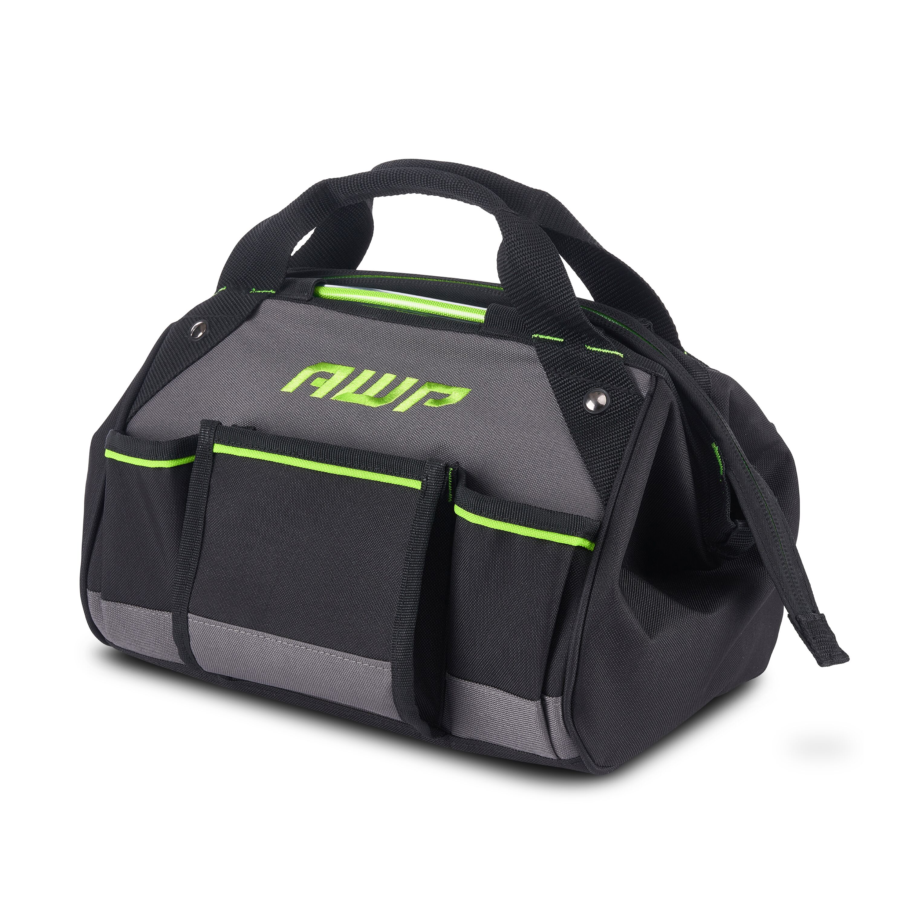 AWP 1L-2212-TJ Black Polyester 12-in W x 8.5-in D x 9-in L Zippered Tool bag