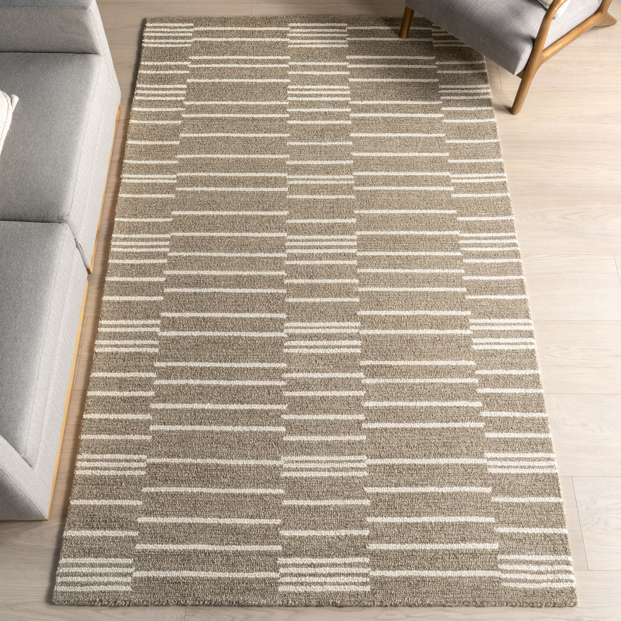 nuLOOM 200CCCH01A-9012 Tanaia Contemporary Striped 9ft. x 12ft. Taupe Area Rug