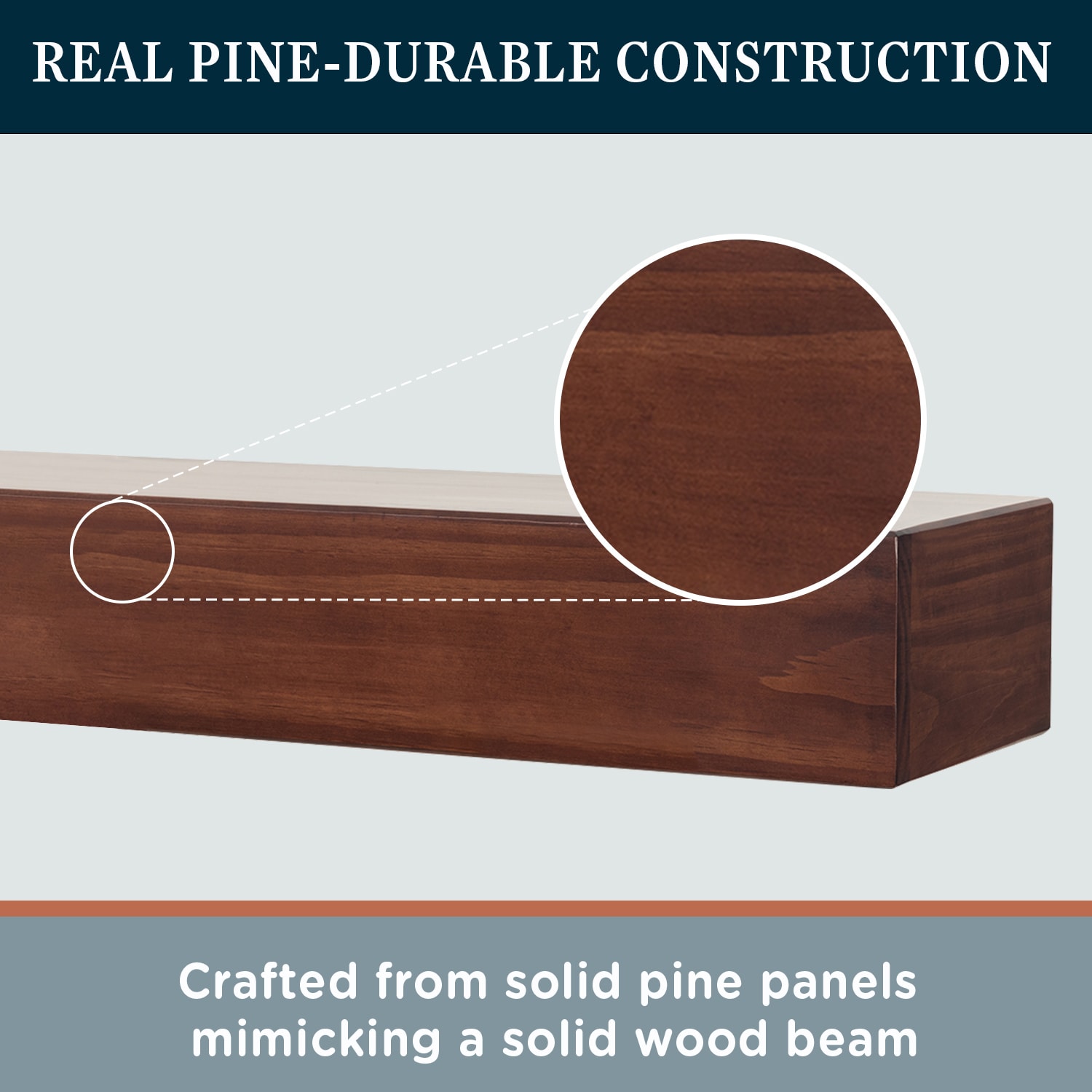 Mantels Direct DAKOTA-60-BRNTSN Mantel-Shelves - View #5