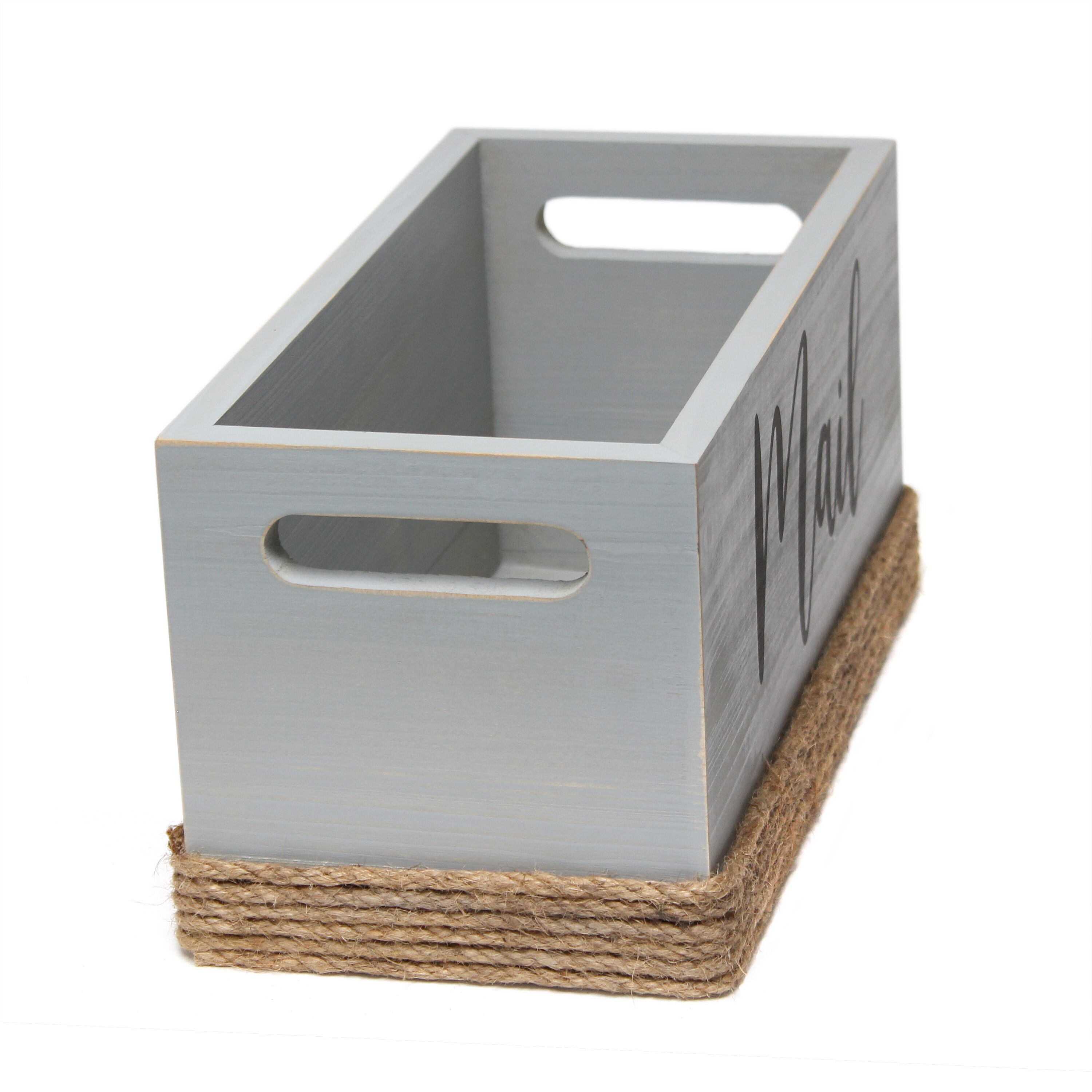 Elegant Designs 13.5-in W x 11.68-in H x 14.25-in D Gray Wood Bin in the  Storage Bins & Baskets department at