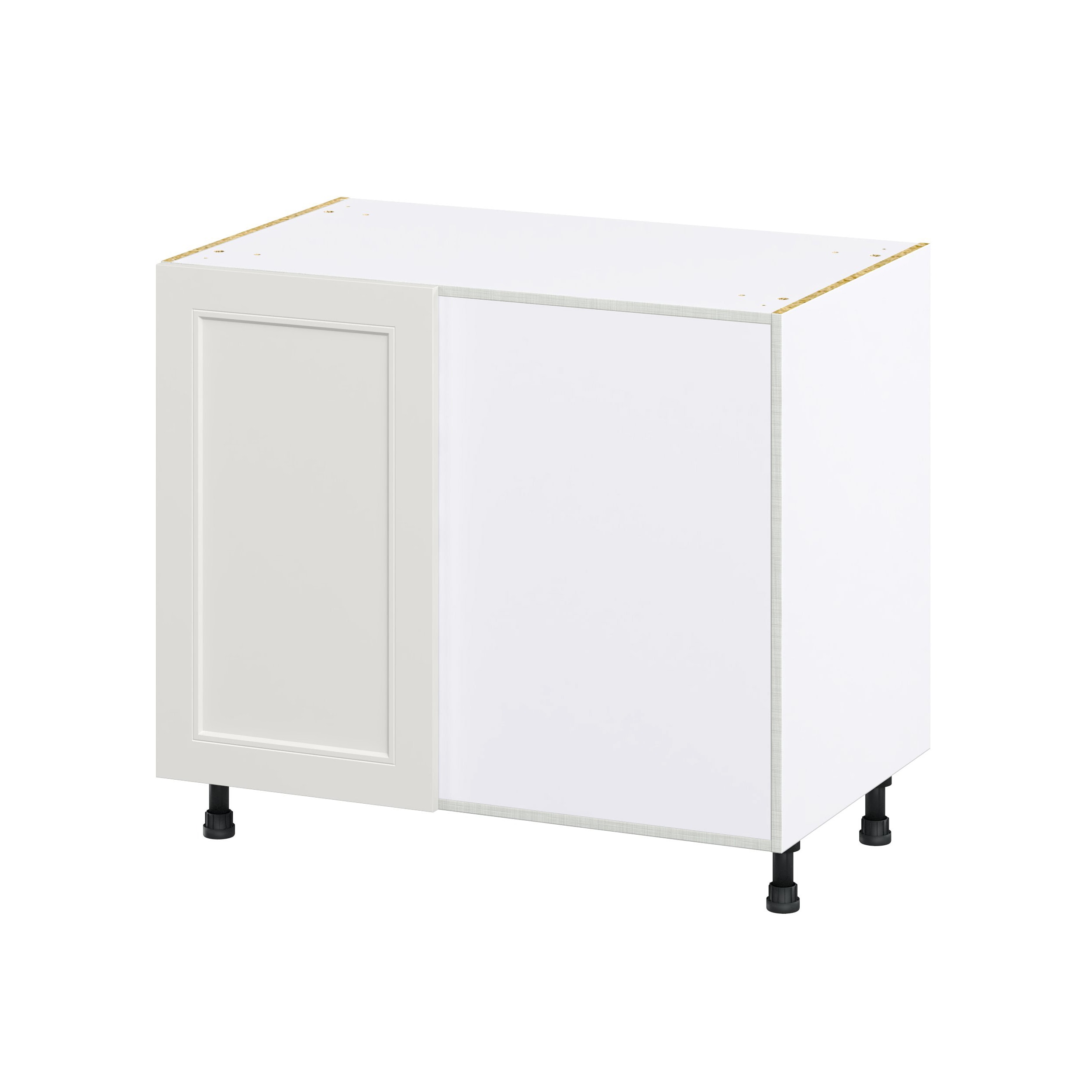 Hugo&Borg Belcourt 39-in W x 34.5-in H x 24-in D Gray Painted Blind Corner Base Fully Assembled Cabinet (Recessed Panel Shaker Style)