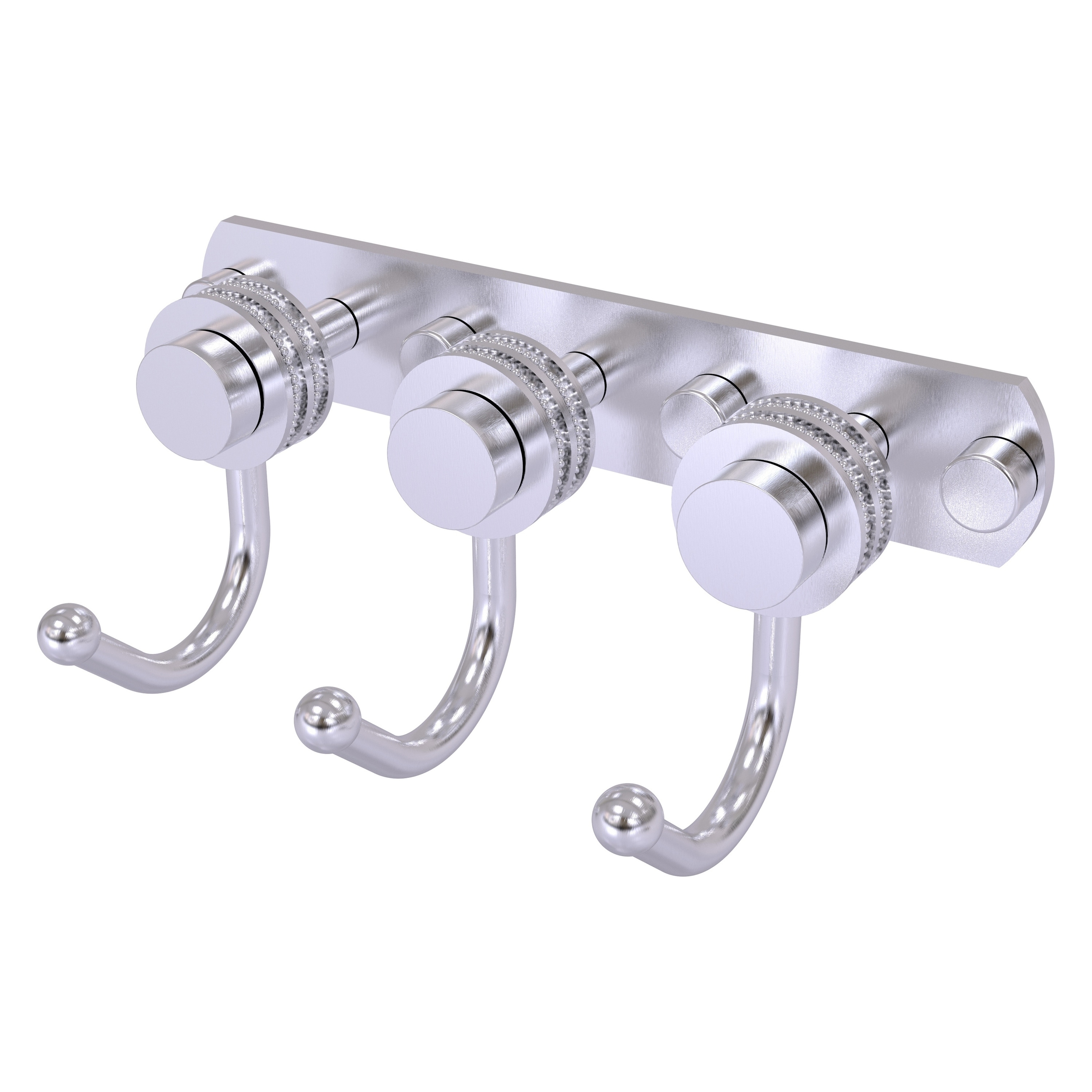 Allied Brass 920D-3-SCH Mercury Satin Chrome Triple -Hook Wall mount Towel Hook