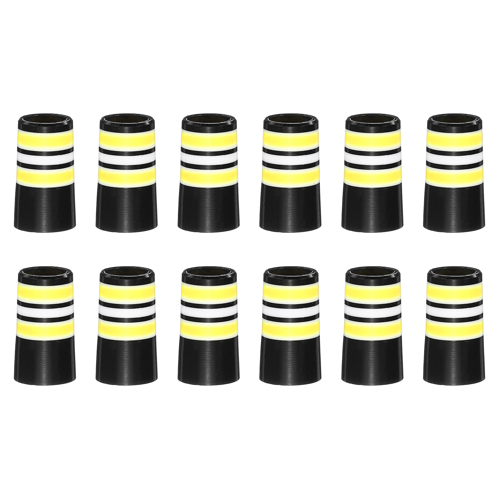 Unique Bargains 12pcs Golf Ferrules 25mm Taper Tip Shaft Golf Iron Ferrules Durable CAP Shaft Tip Protector Replacement and Yellow and 0.37Inch-Fitting for Club Repair and Maintenance
