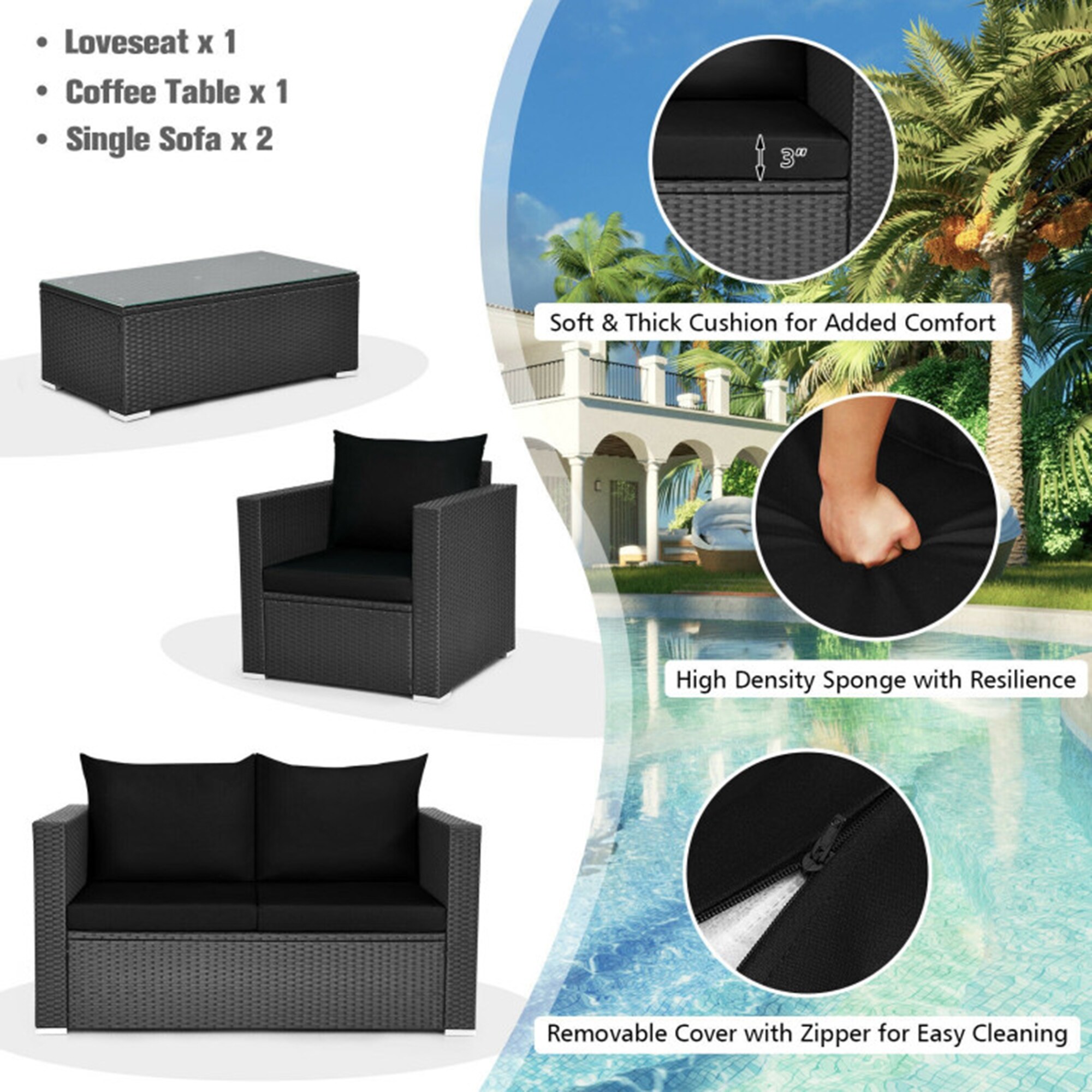 Mondawe MD010BK Patio-Conversation-Sets - View #4