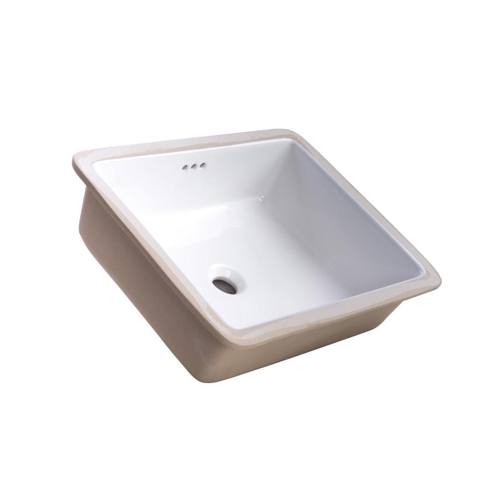 Miseno White Undermount Rectangular Modern Bathroom Sink