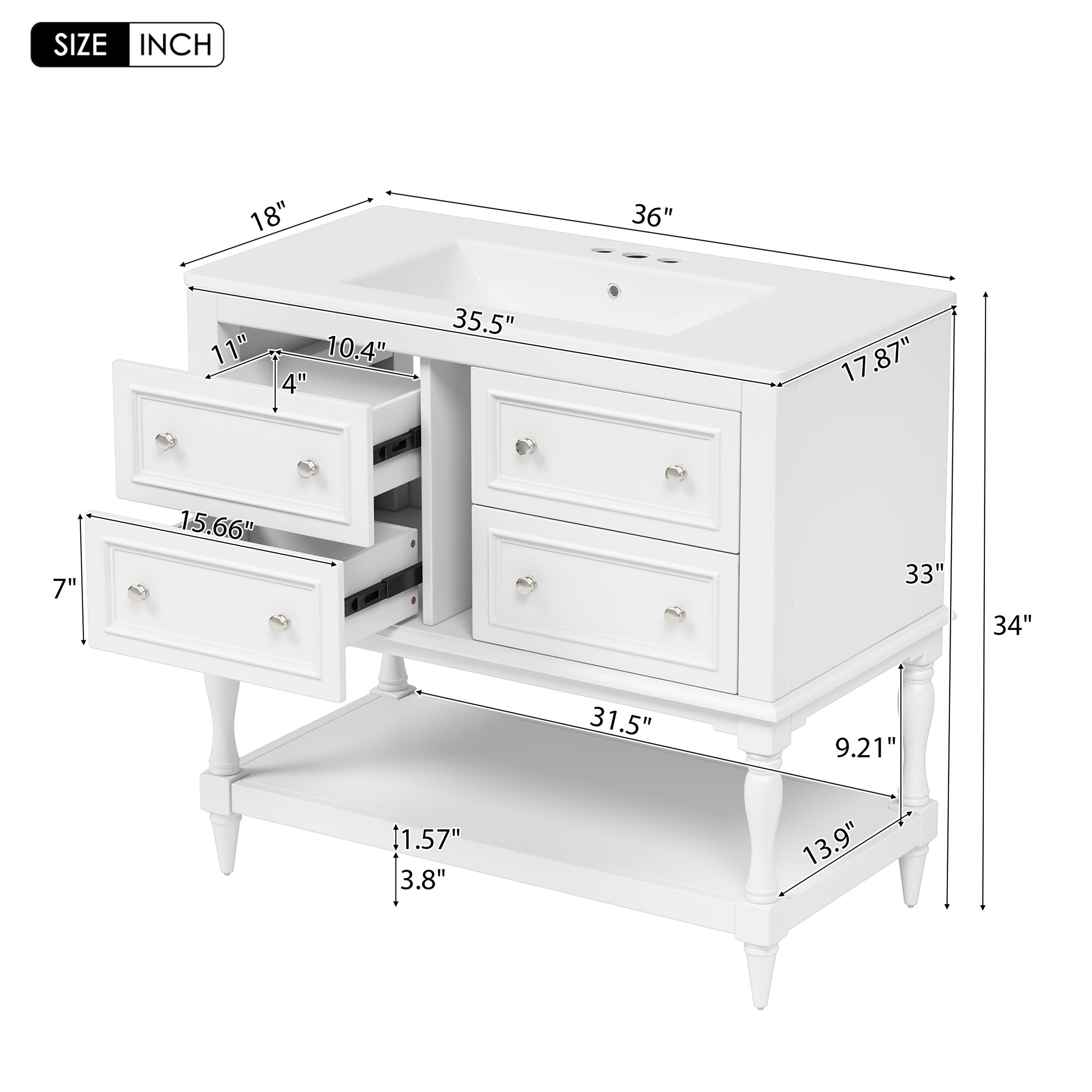 CASAINC CA-GL139424 Bath-Vanity-Combo - View #4