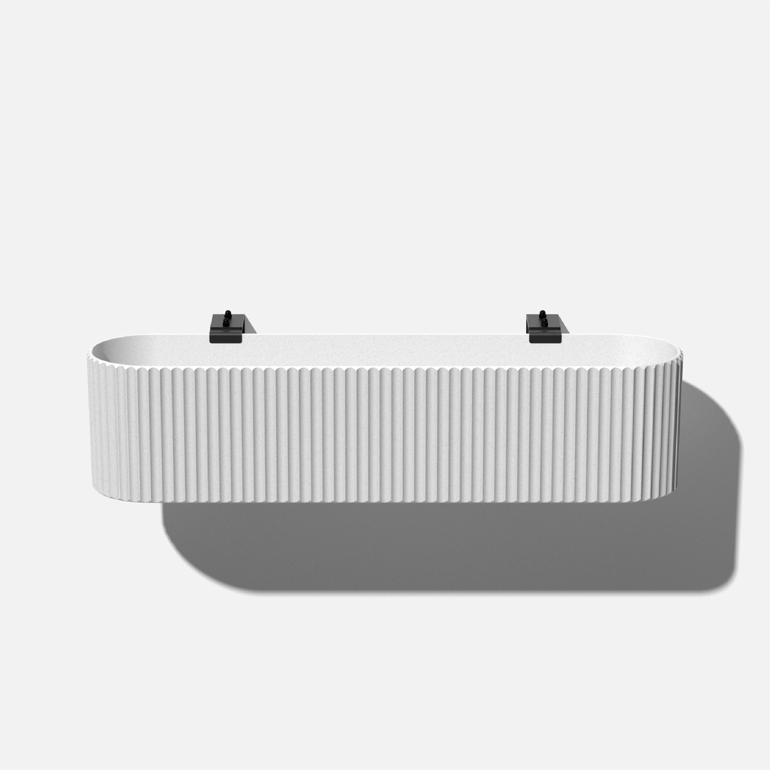 Veradek DMVHGWB36W Rectangle 8.25-in W Large White Plastic Outdoor Railing planter with Drainage Holes